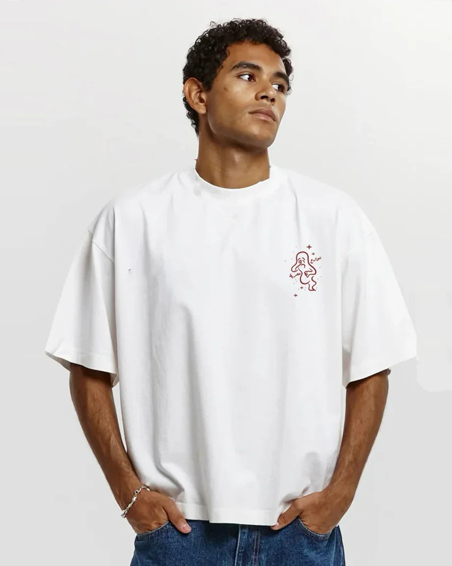 Ele Ekhtasho Mato Men Oversized SS T-Shirt - Off White - NAS Trends 2
