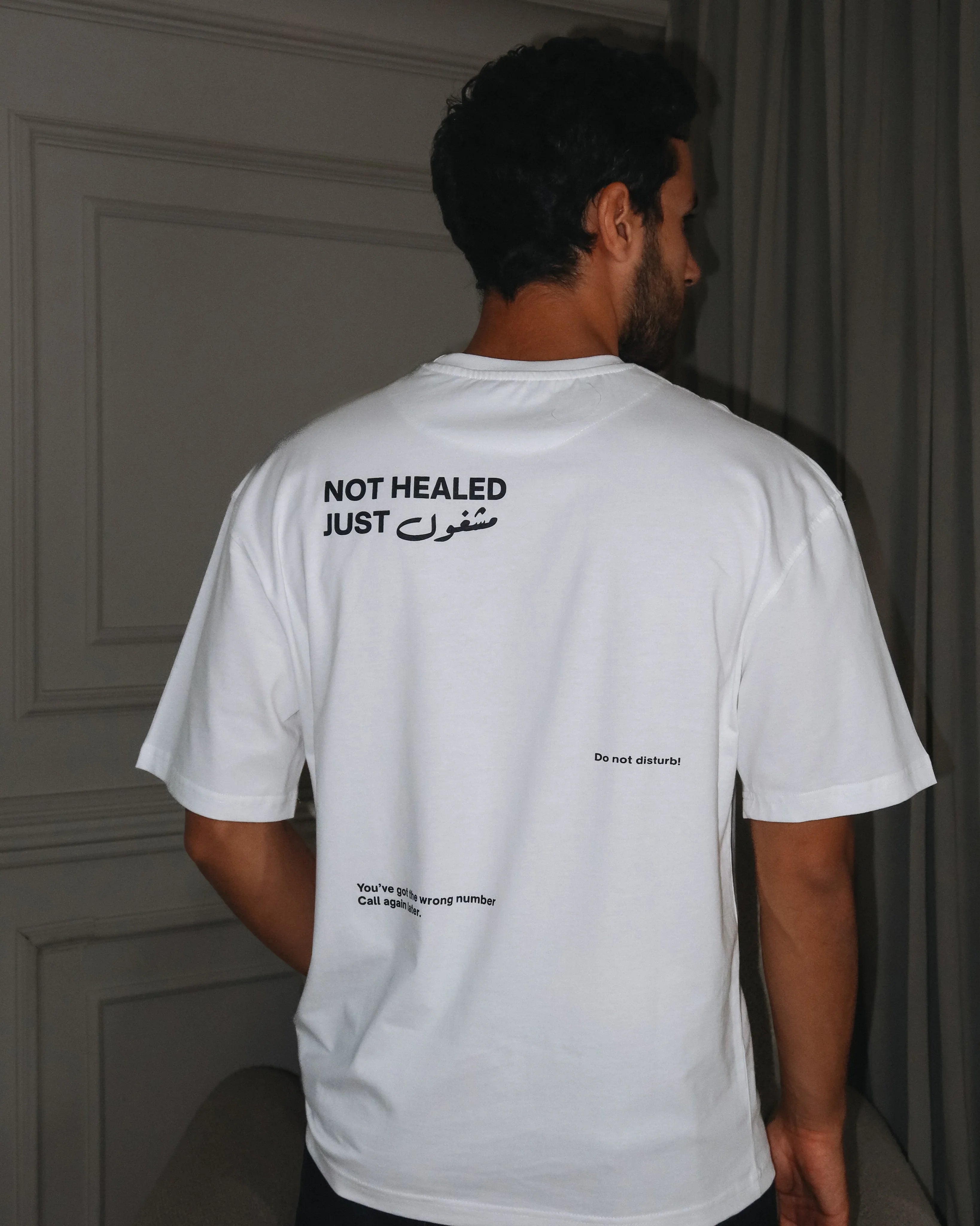Not Healed Men Oversized SS T-Shirt - Off White - NAS Trends 3