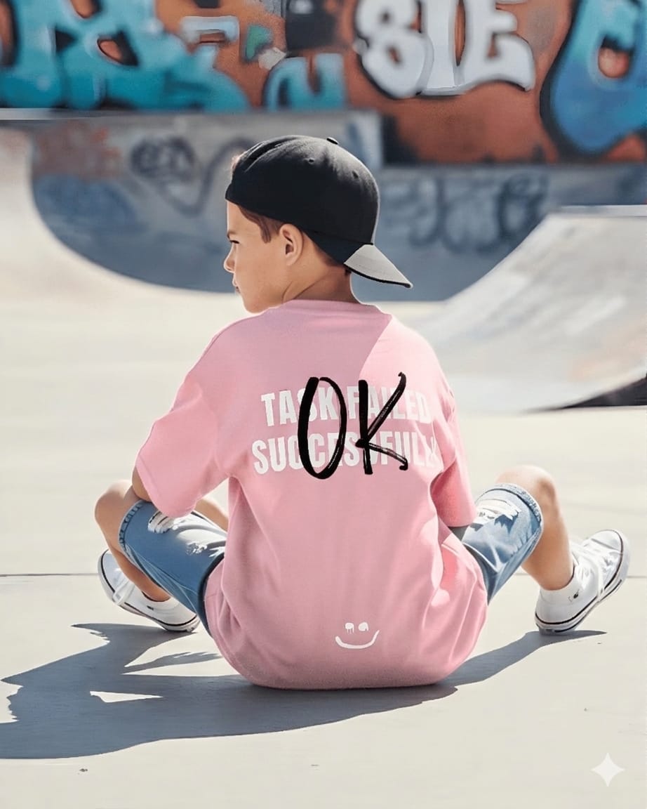 Successfully Boys Oversized SS T-Shirt - Pink - NAS Trends