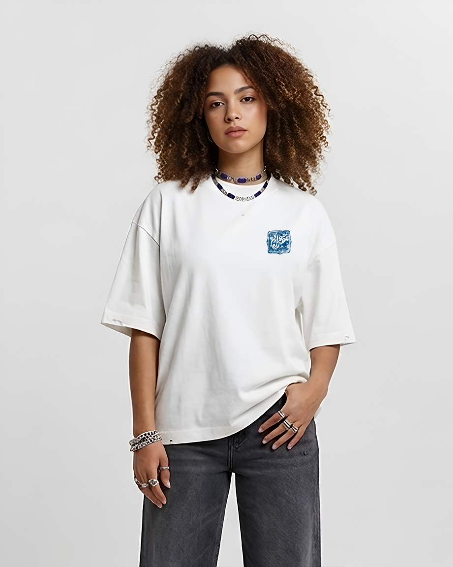 AL Ahram Women Oversized SS T-Shirt - Off White - NAS Trends 2