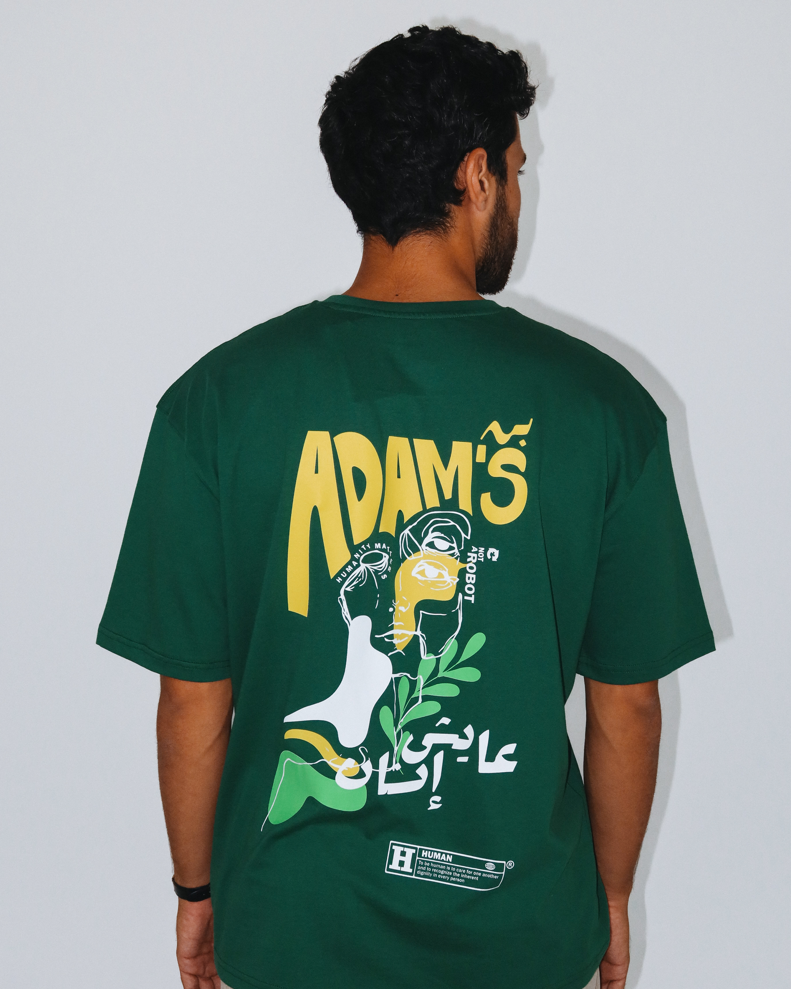 Adams Men Oversized SS T-Shirt - Green - NAS Trends