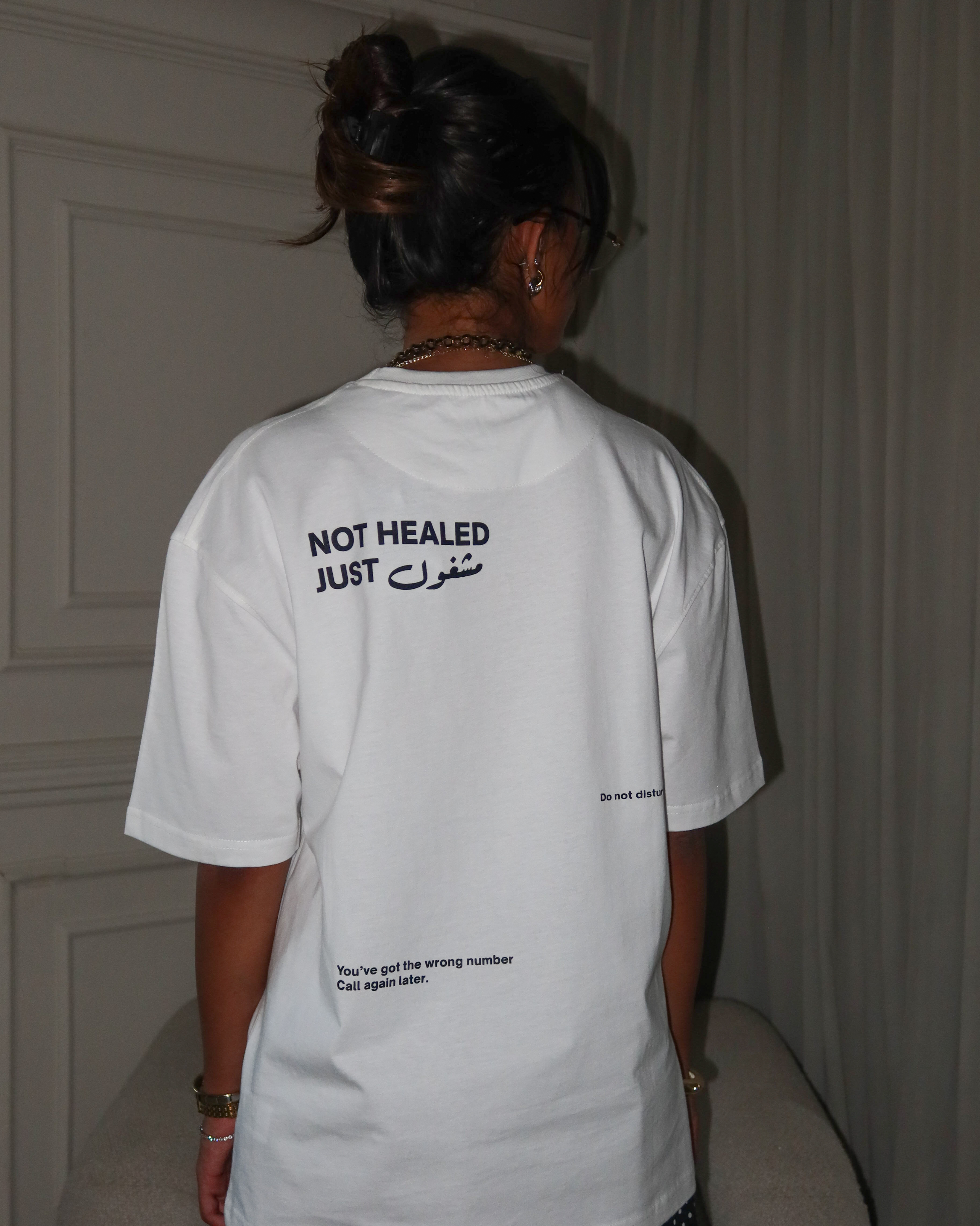 Not Healed Women Oversized SS T-Shirt - Off White - NAS Trends 2