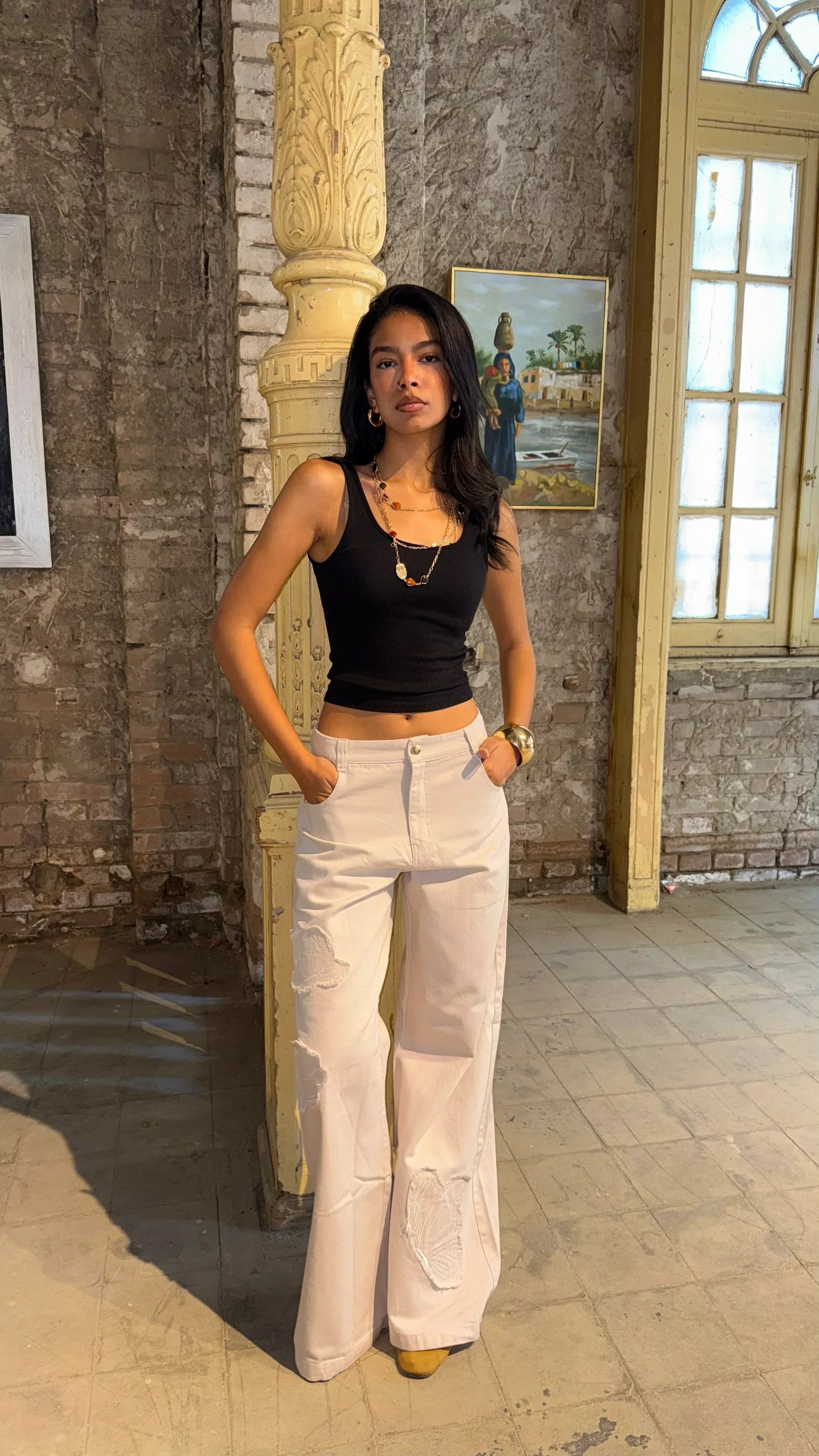 Blooming Strength Beige Pants - Callista 5