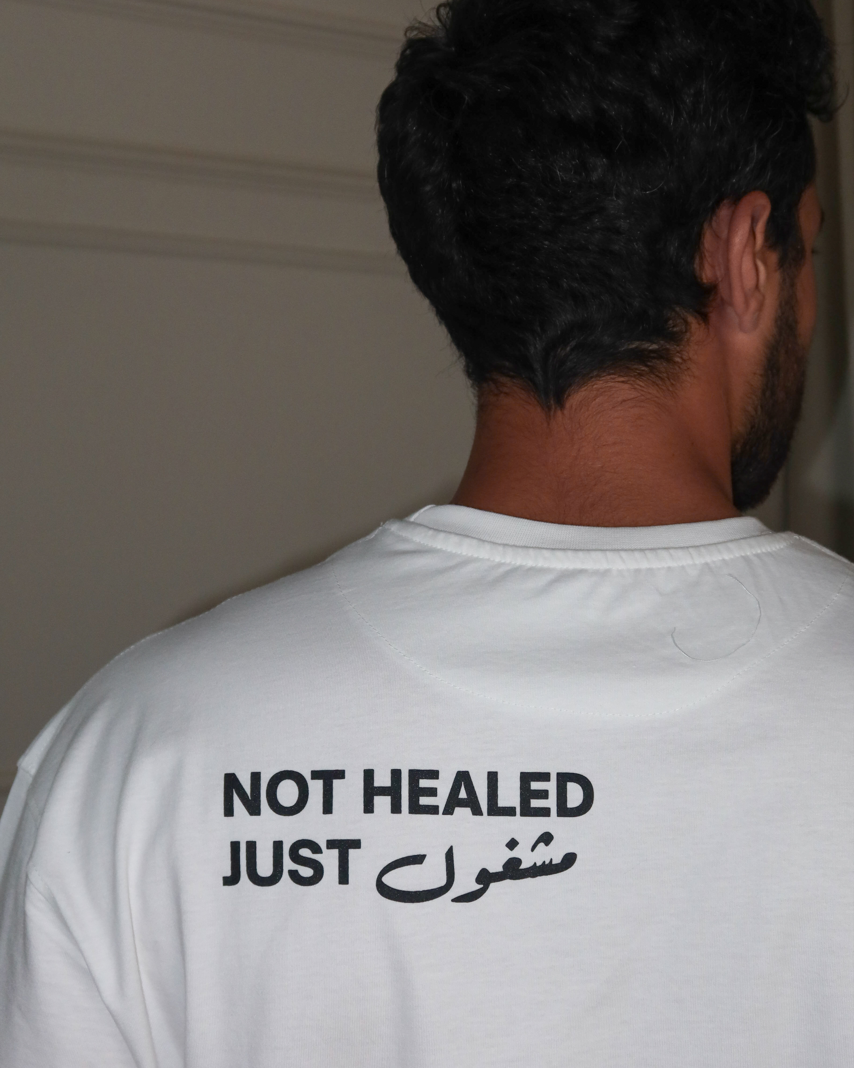 Not Healed Men Oversized SS T-Shirt - Off White - NAS Trends