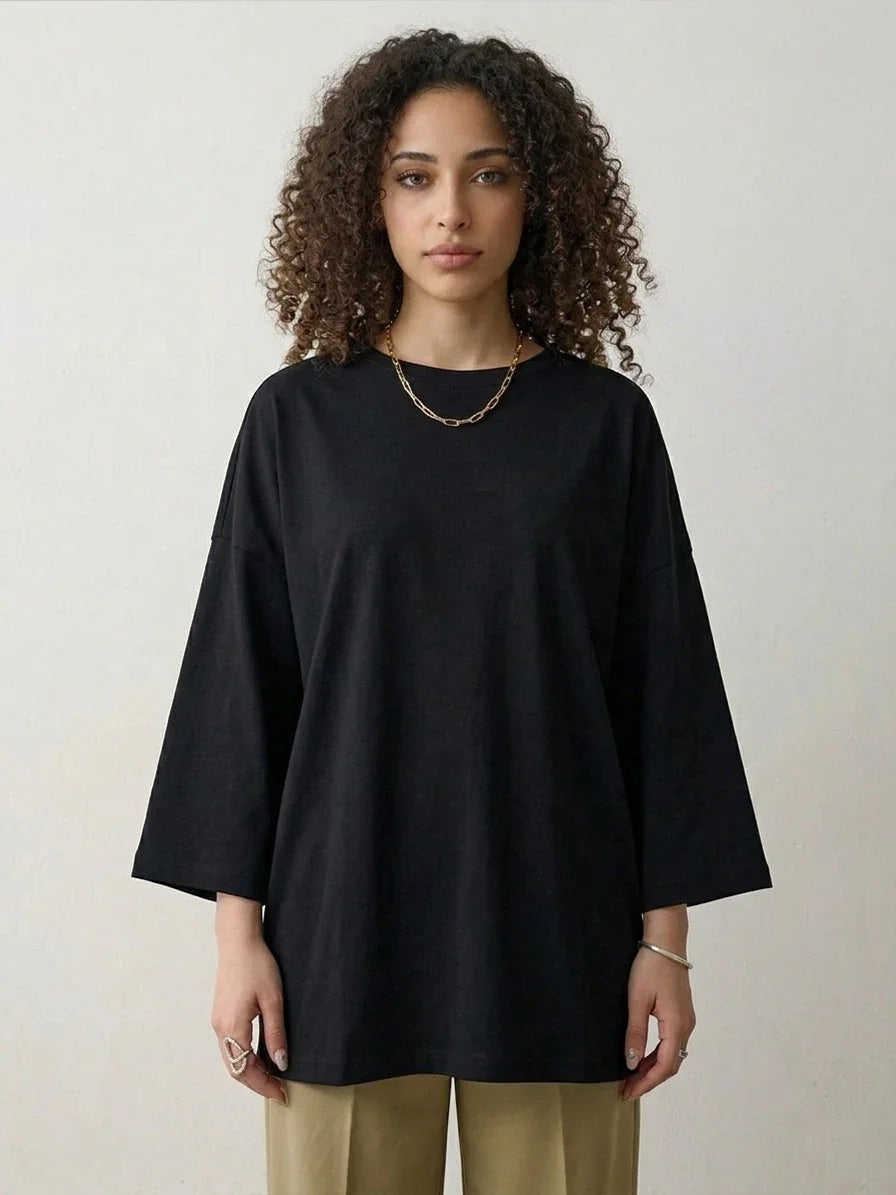 Basic Women LS T-Shirt - Black - NAS Trends 1