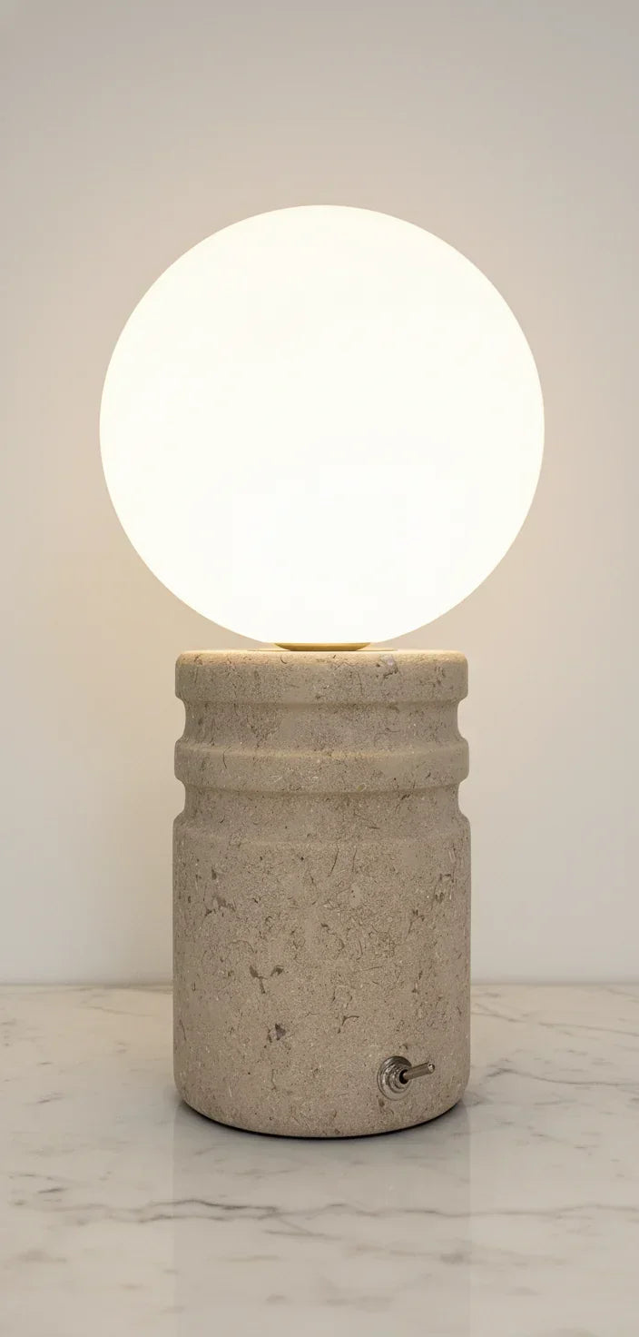Rook Table lamp | Sandy Stone | Cordless - Rechargable - EgyVolt - Babazzaro