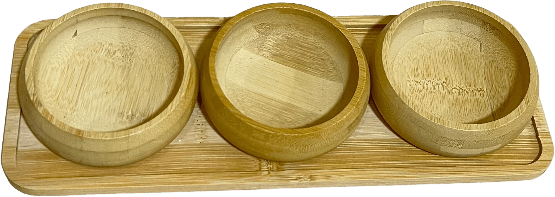 Round Wooden Snack Bowl Set with Tray - Urbantique - Babazzaro