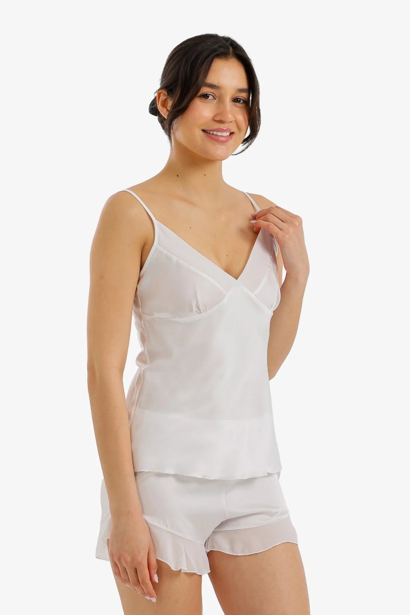 Ruffled Satin Pyjama Set - Carina - Babazzaro