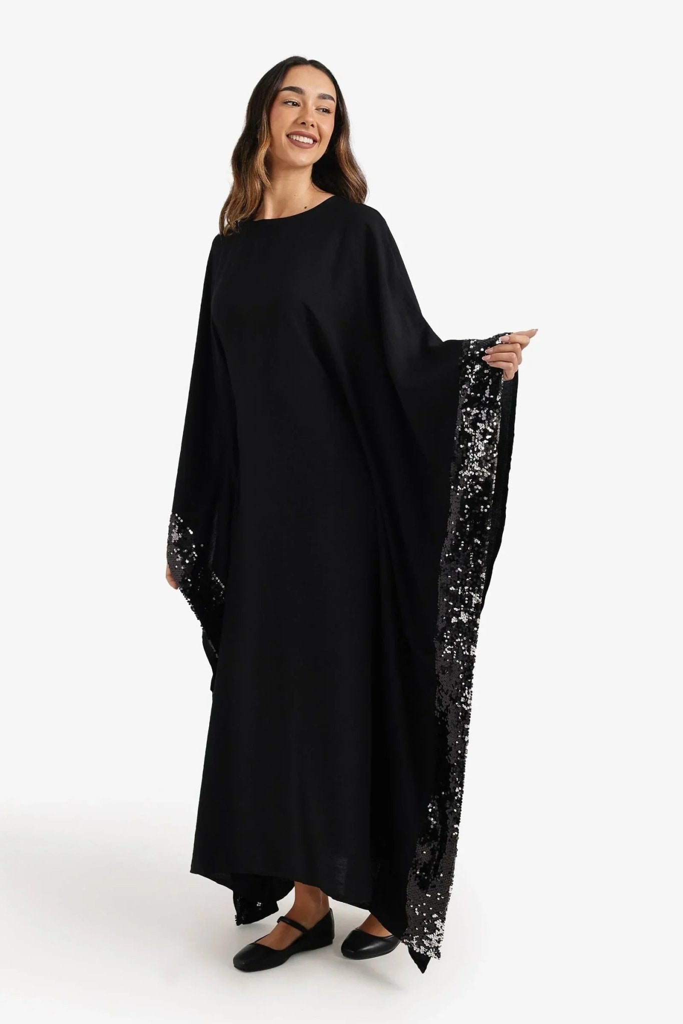 Sequin - Trimmed Abaya - Carina - Babazzaro