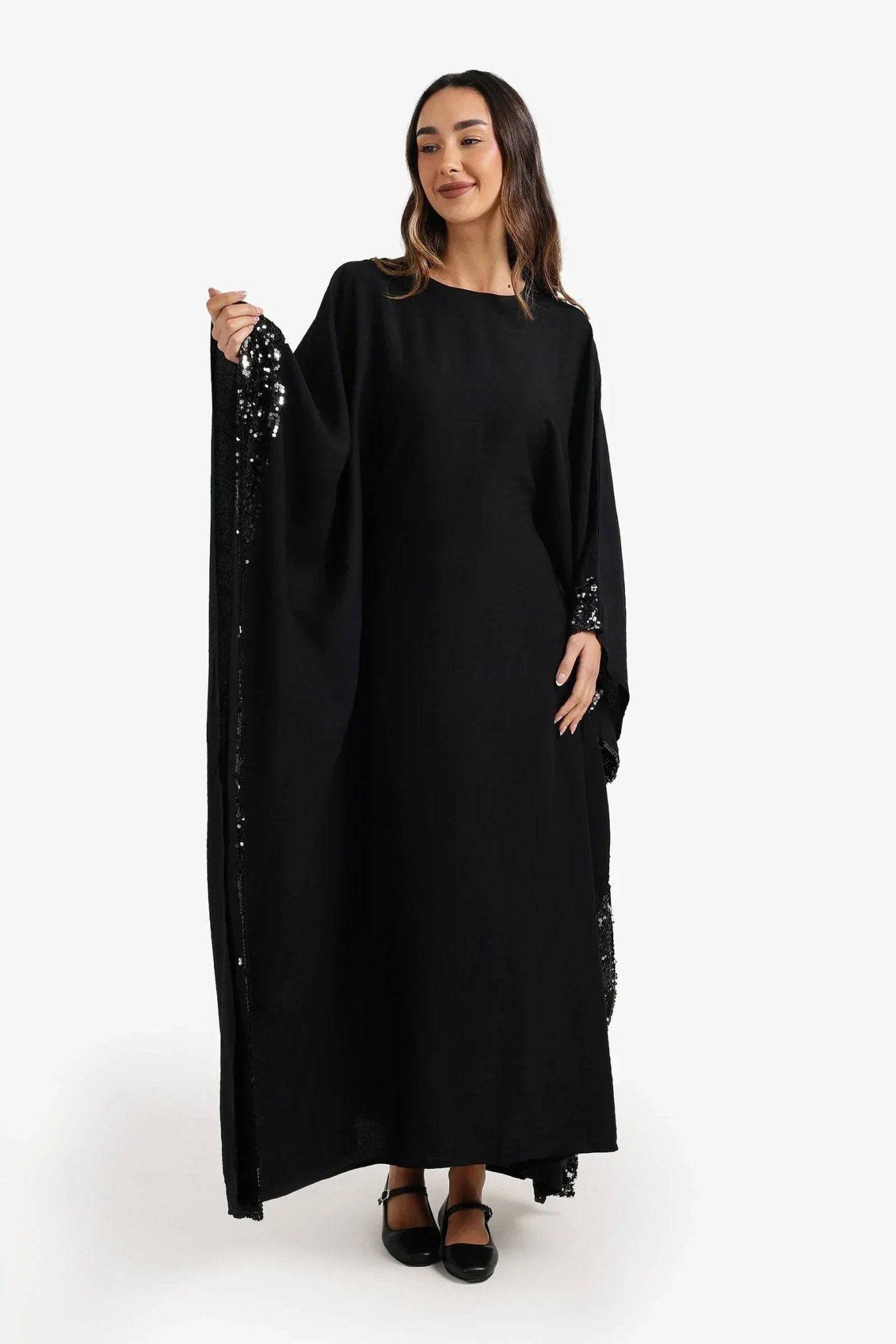 Sequin - Trimmed Abaya - Carina - Babazzaro