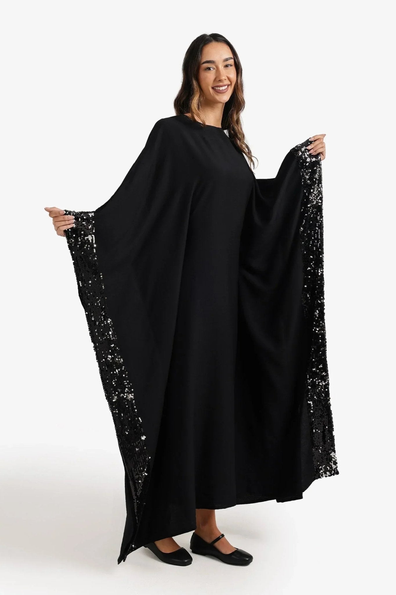Sequin - Trimmed Abaya - Carina - Babazzaro
