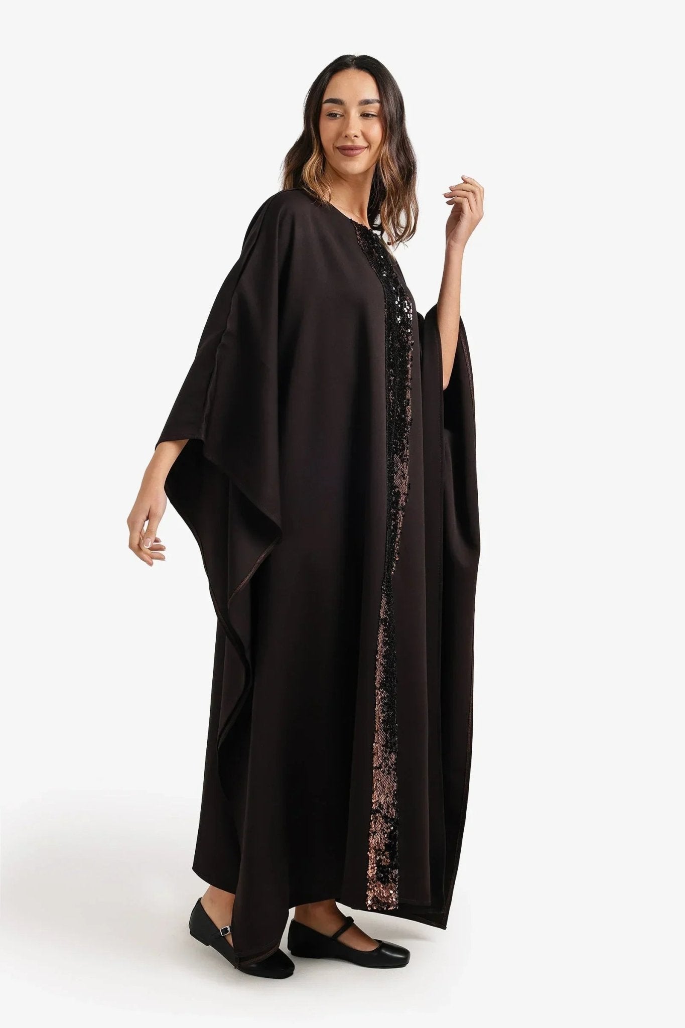 Shimmering Neckline Abaya - Carina - Babazzaro