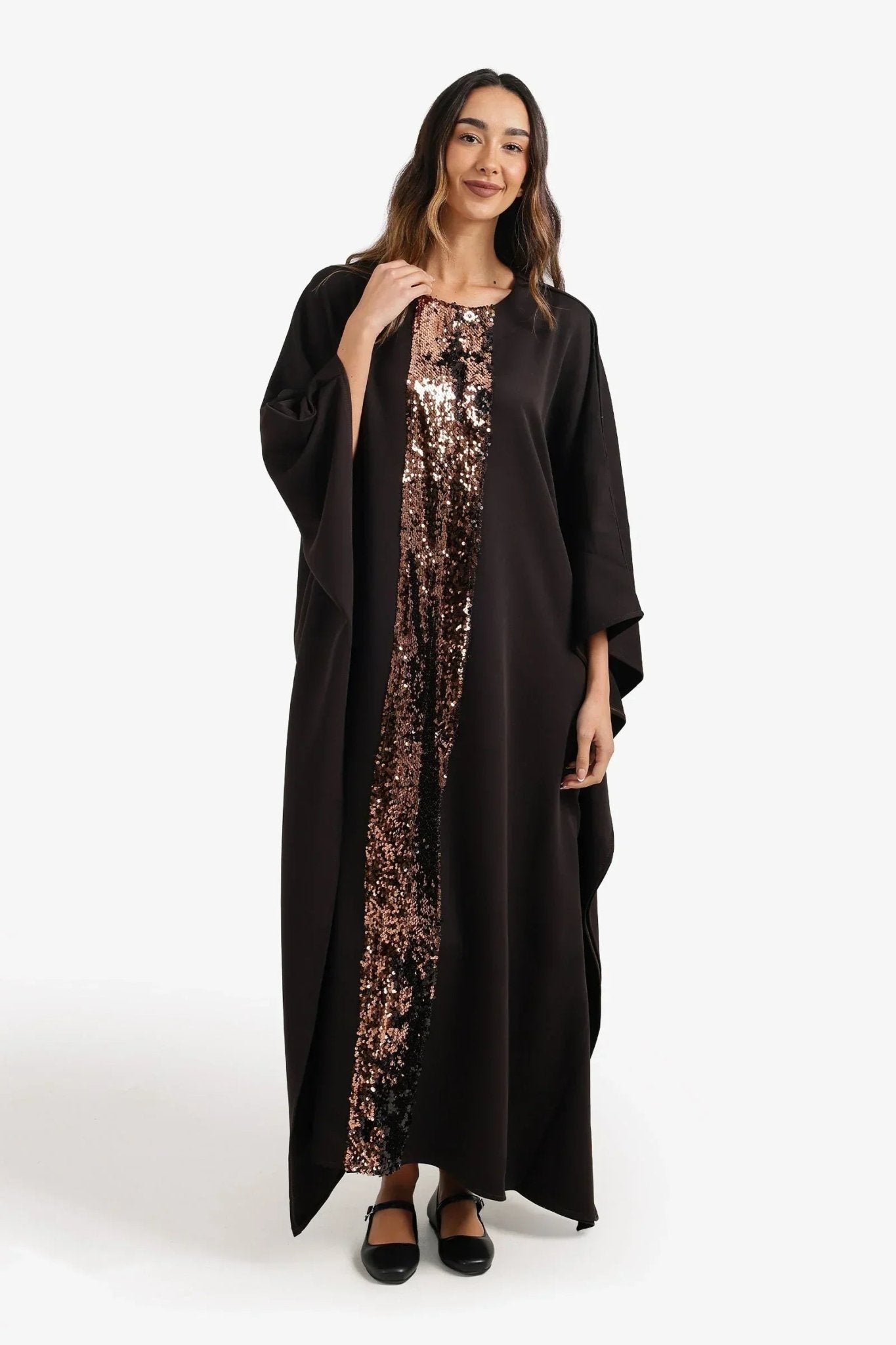 Shimmering Neckline Abaya - Carina - Babazzaro