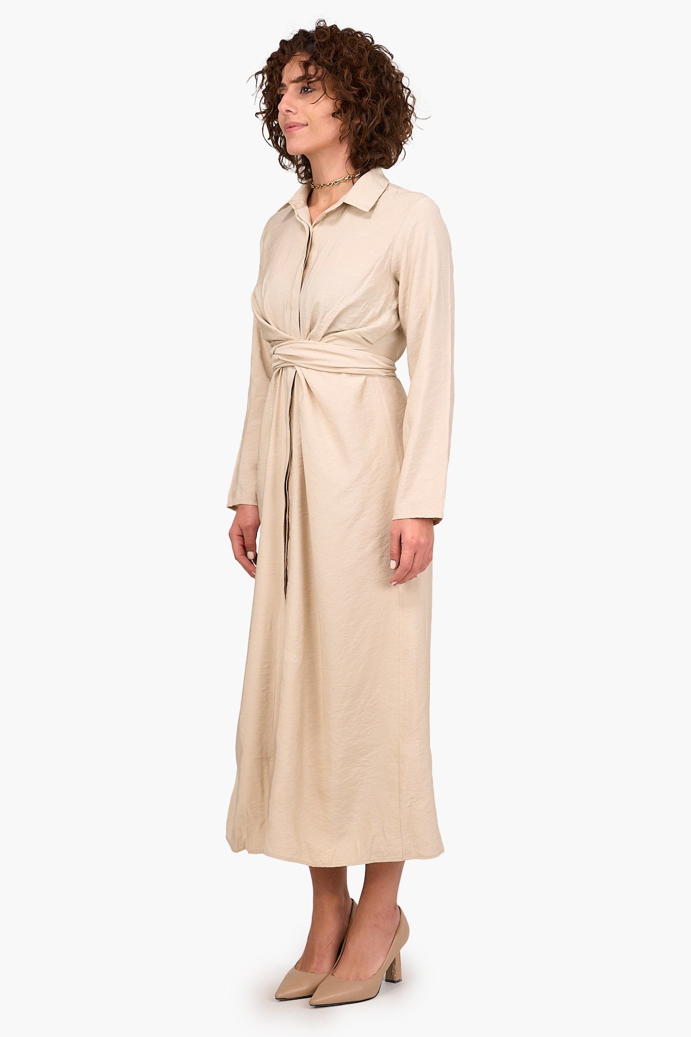 Shirt Dress with Tie Belt - Clue - Babazzaro