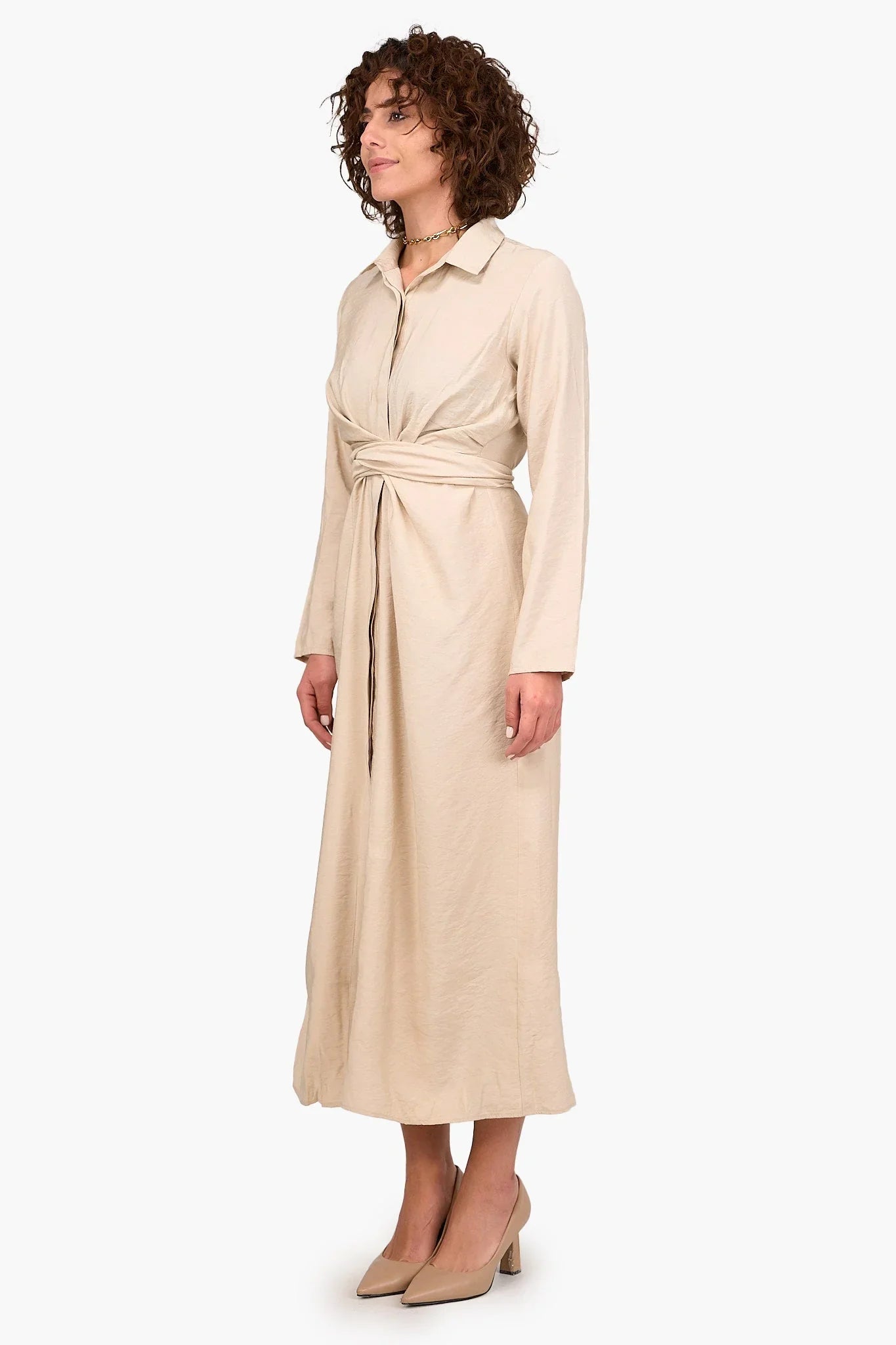 Shirt Dress with Tie Belt - Clue - Babazzaro