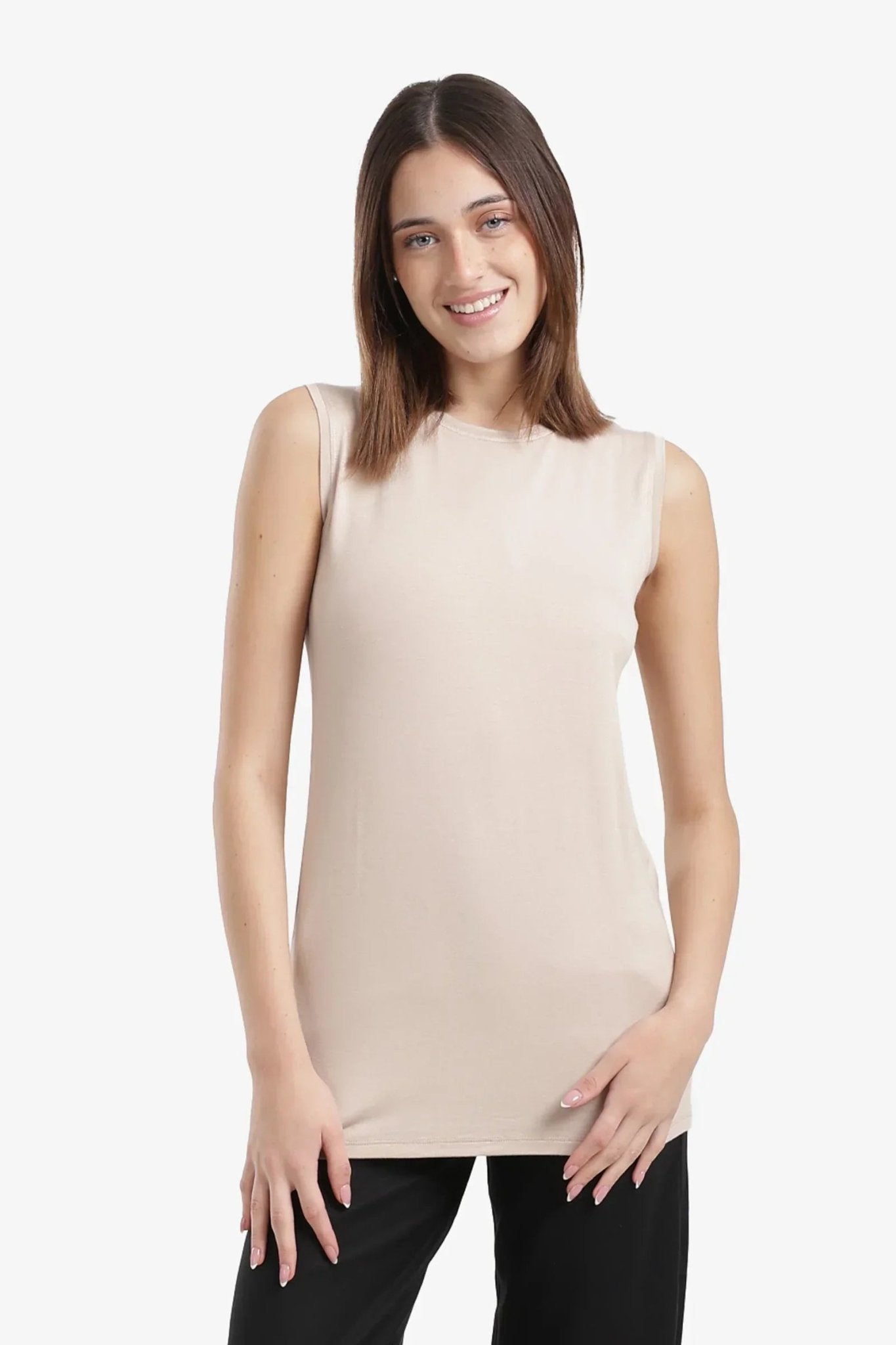 Slim Fit Sleeveless T-Shirt - Carina - Babazzaro
