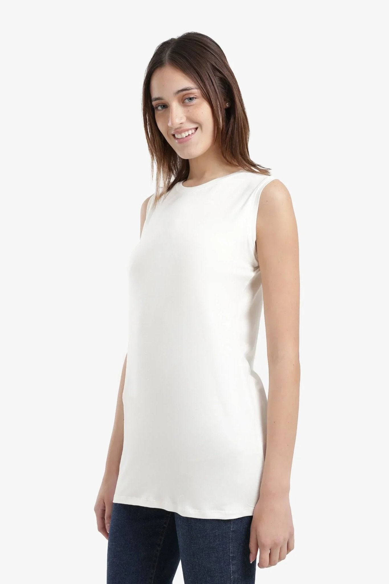 Slim Fit Sleeveless T-Shirt - Carina - Babazzaro