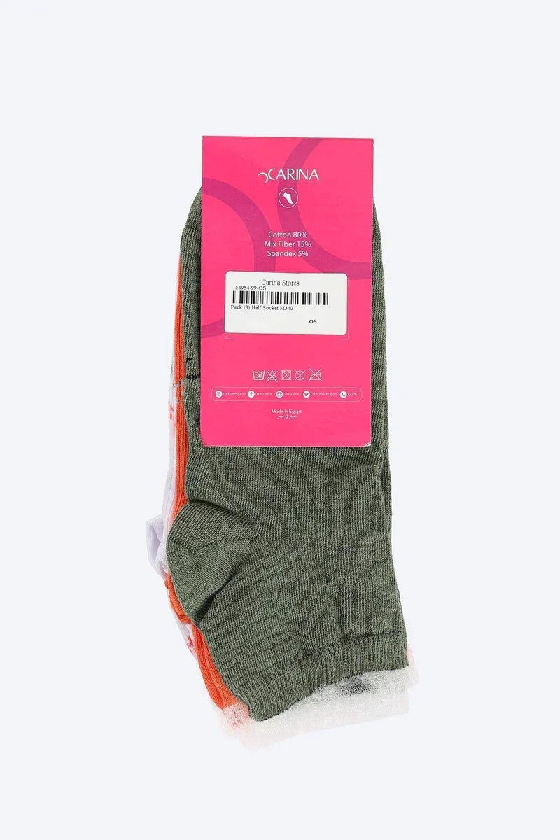 Soft Quarter Length Socks - 3 Pairs - Carina 3