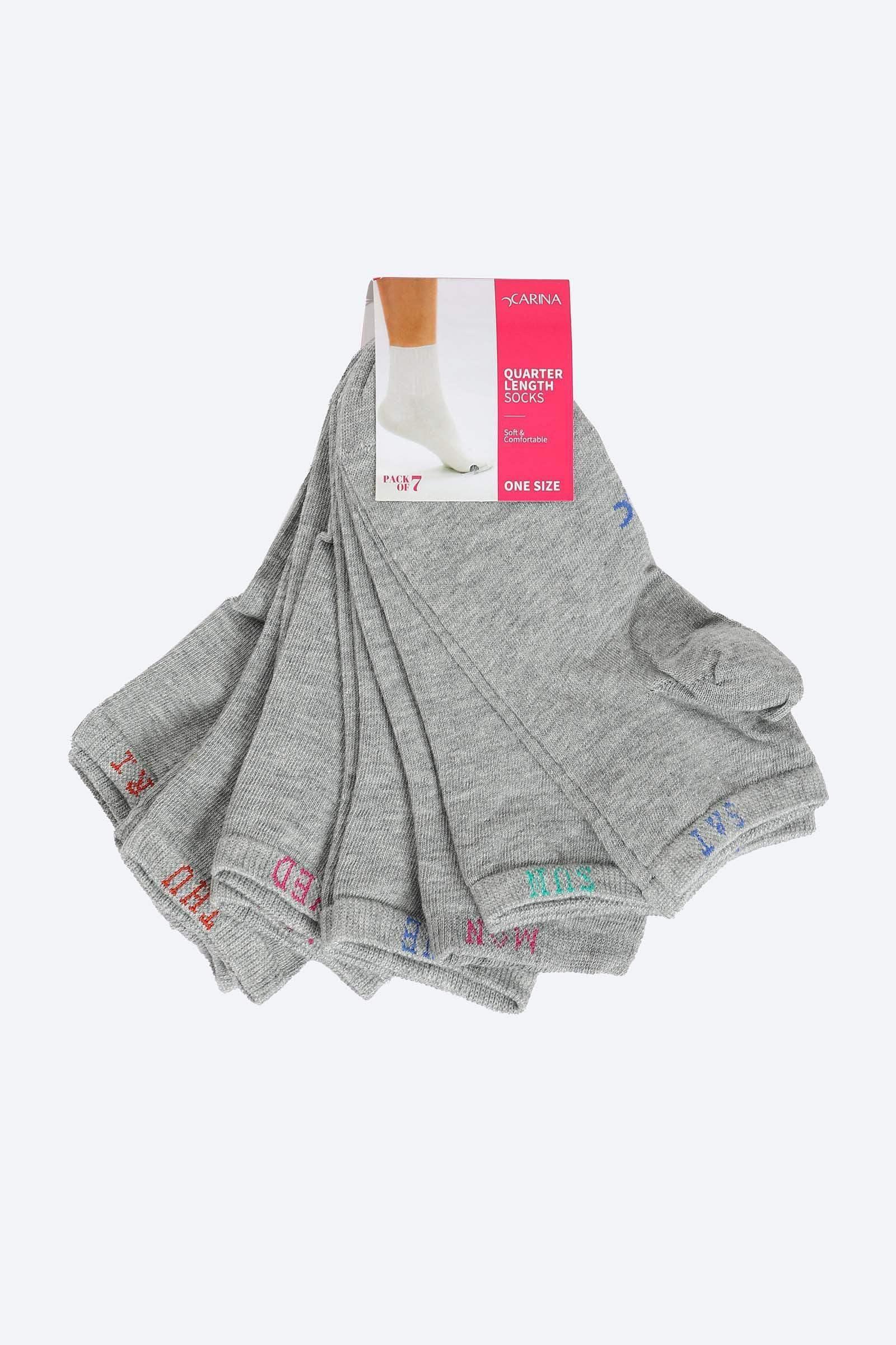 Carina - Solid Ankle Length Socks - 7 Pairs 1