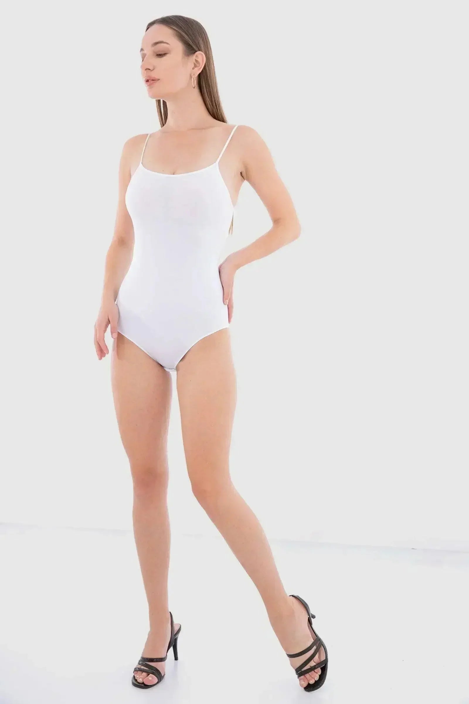 Carina - Spaghetti Strap Solid Bodysuit 4