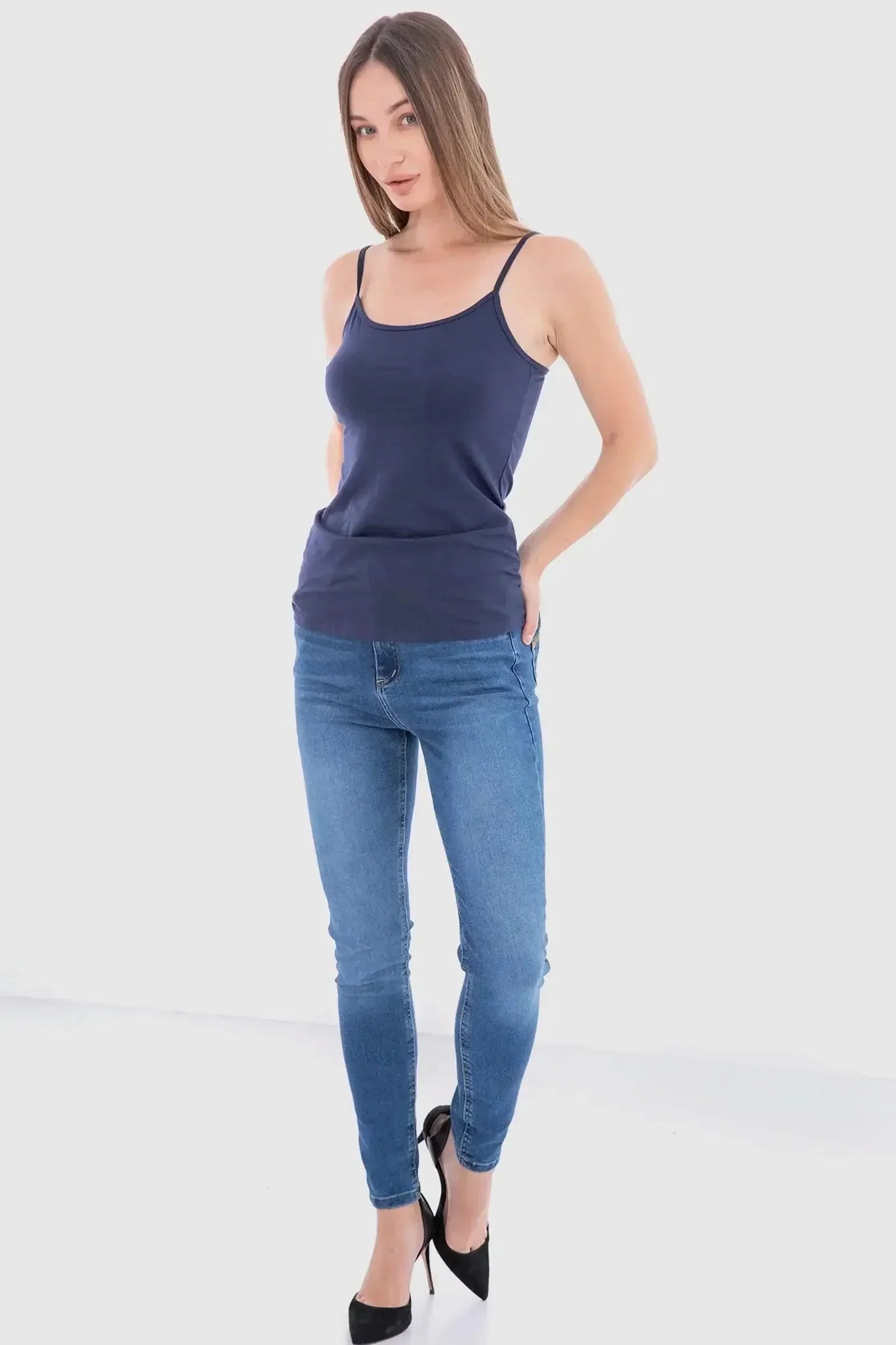 Carina - Spaghetti Straps Plain Tank Top 9