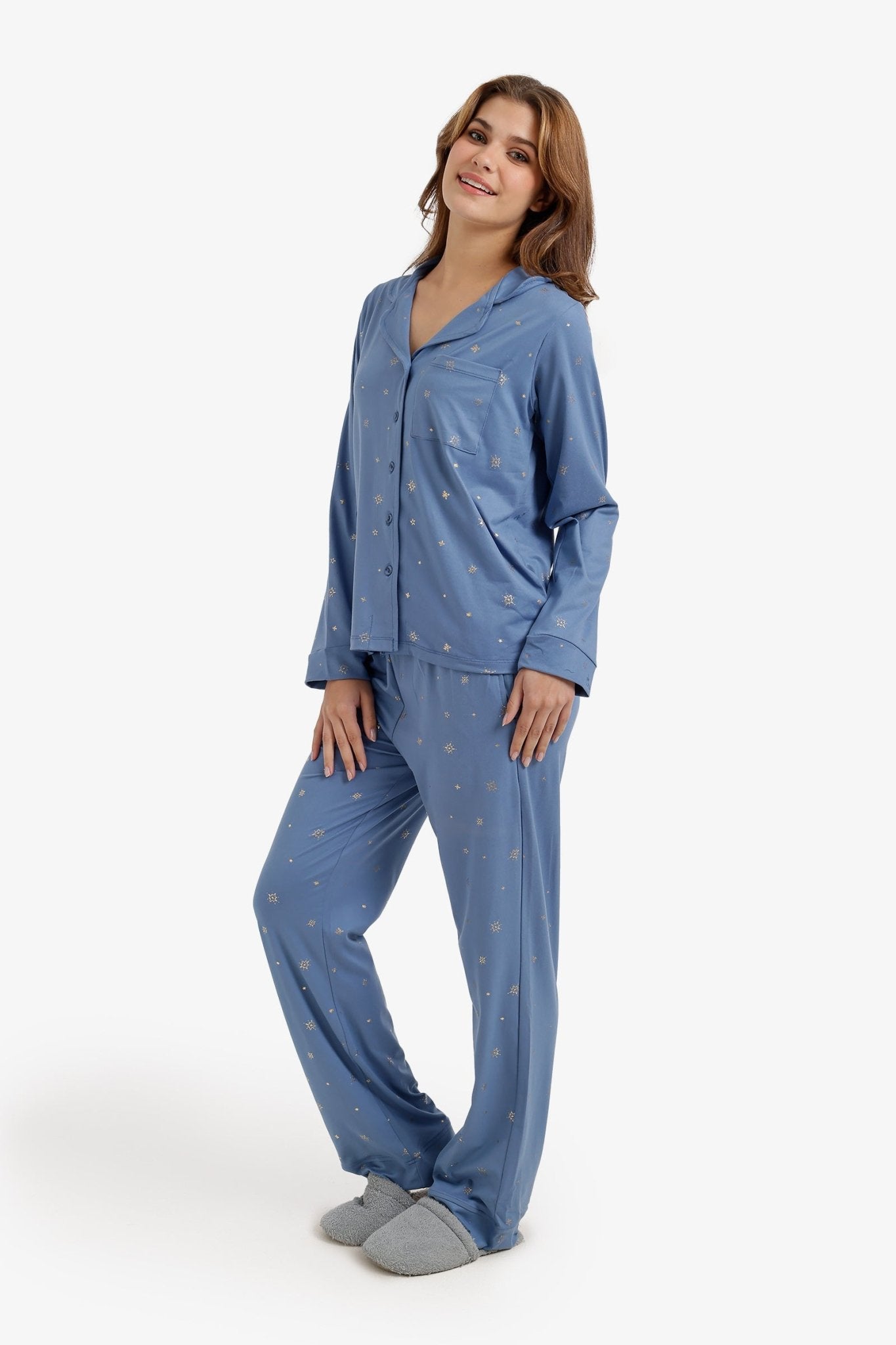 Sparkly Buttoned Pyjama Set - Carina - Babazzaro