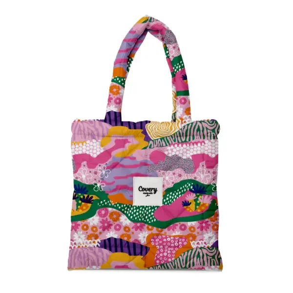 Spring Puffy Printed Tote Bag - Covery - Babazzaro