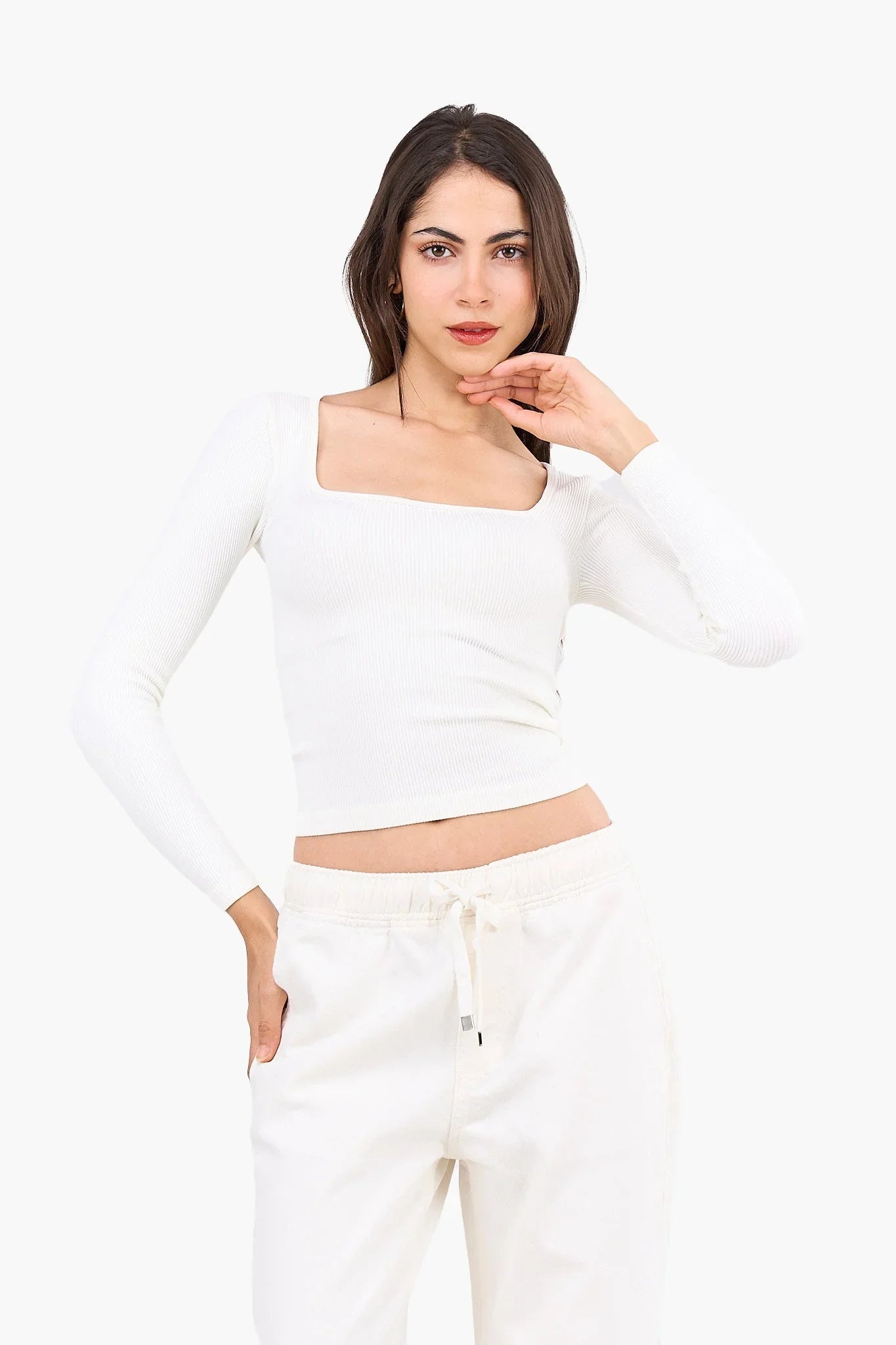 Square Neck Cropped Top - Clue - Babazzaro