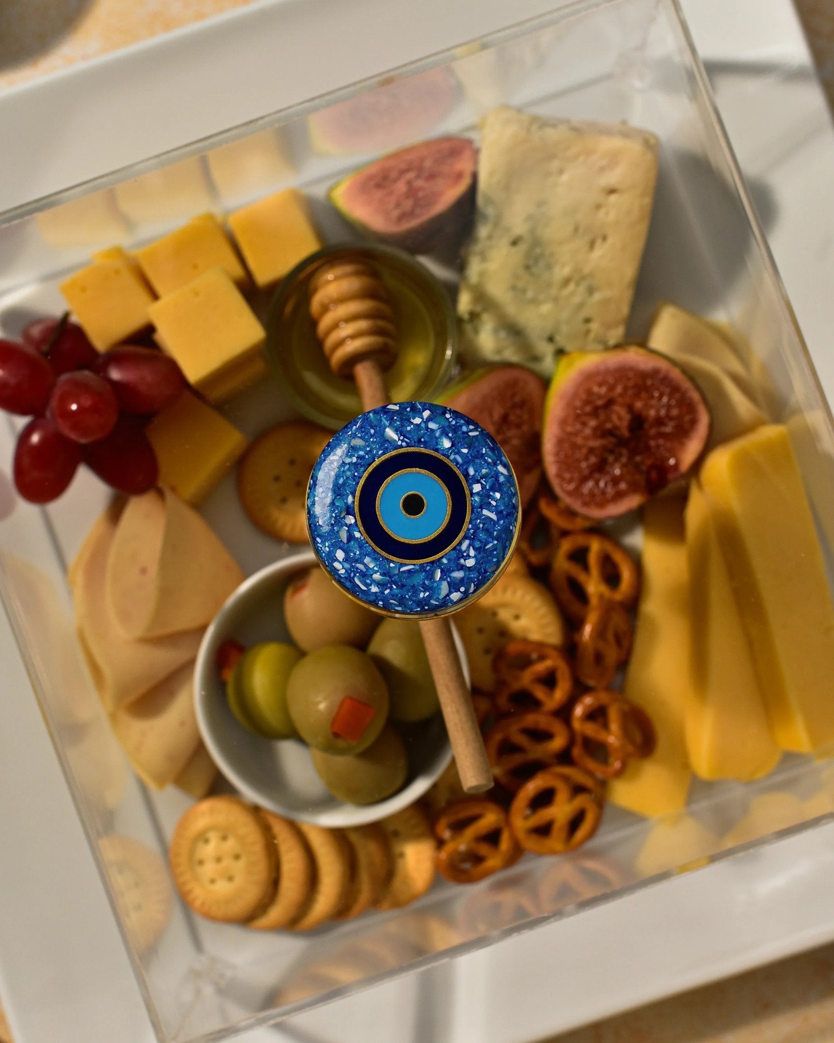Squared Porcelain Serving Plate - Eyeline Blue*Turqoise - Rechote - Babazzaro