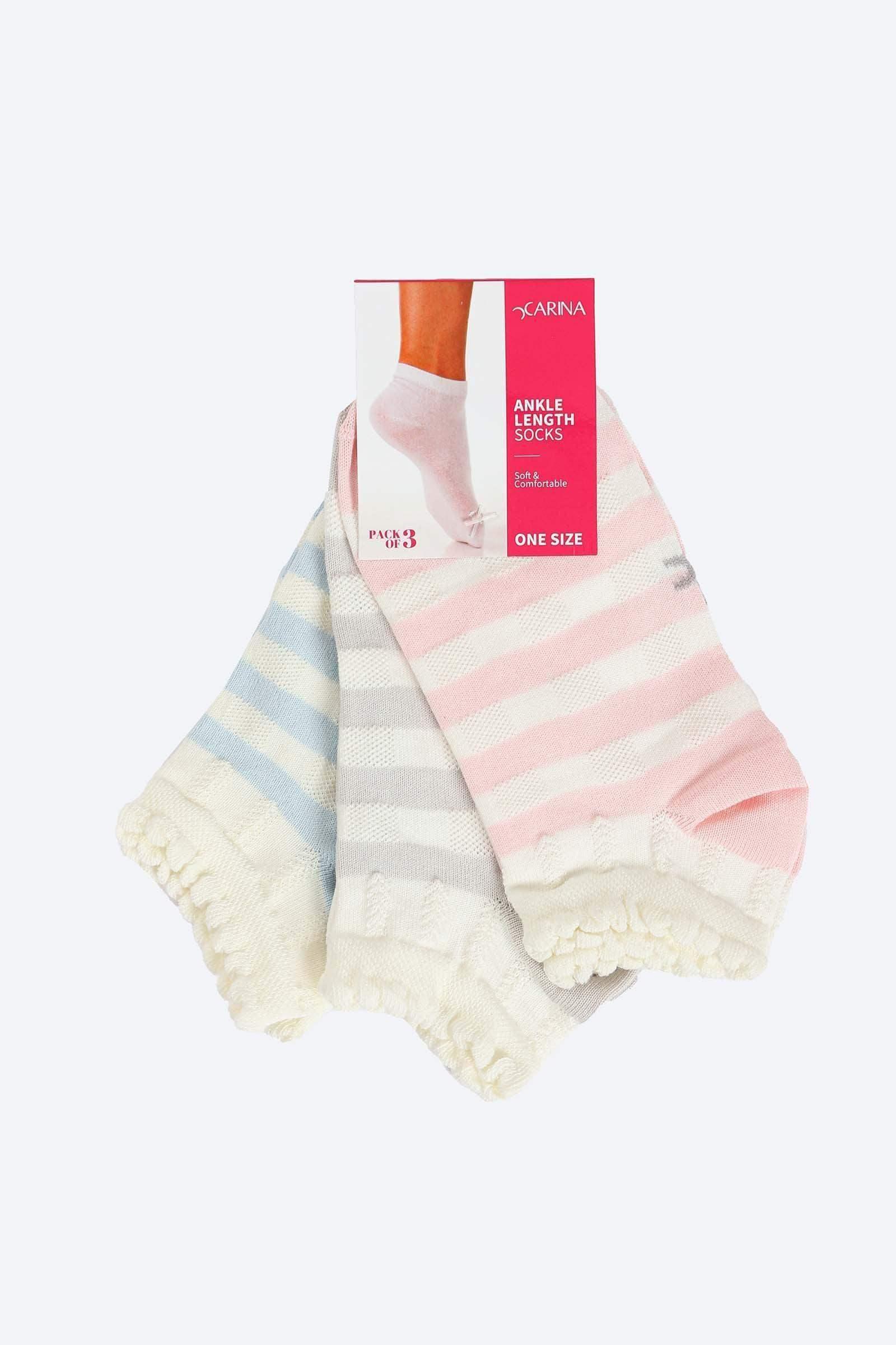 Carina - Striped Colored Socks - 3 Pairs 1
