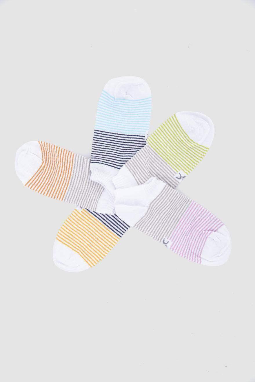 Carina - Stripped Ankle Socks - 5 Pairs 1