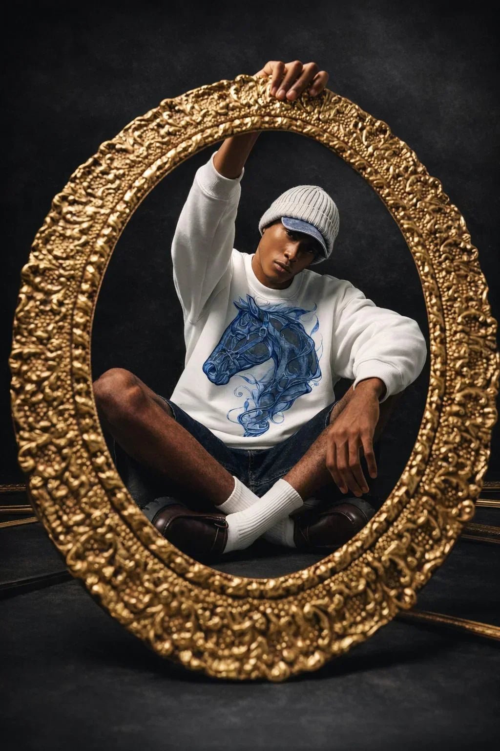 Sweatshirt Blue Horse - Mexici - Babazzaro