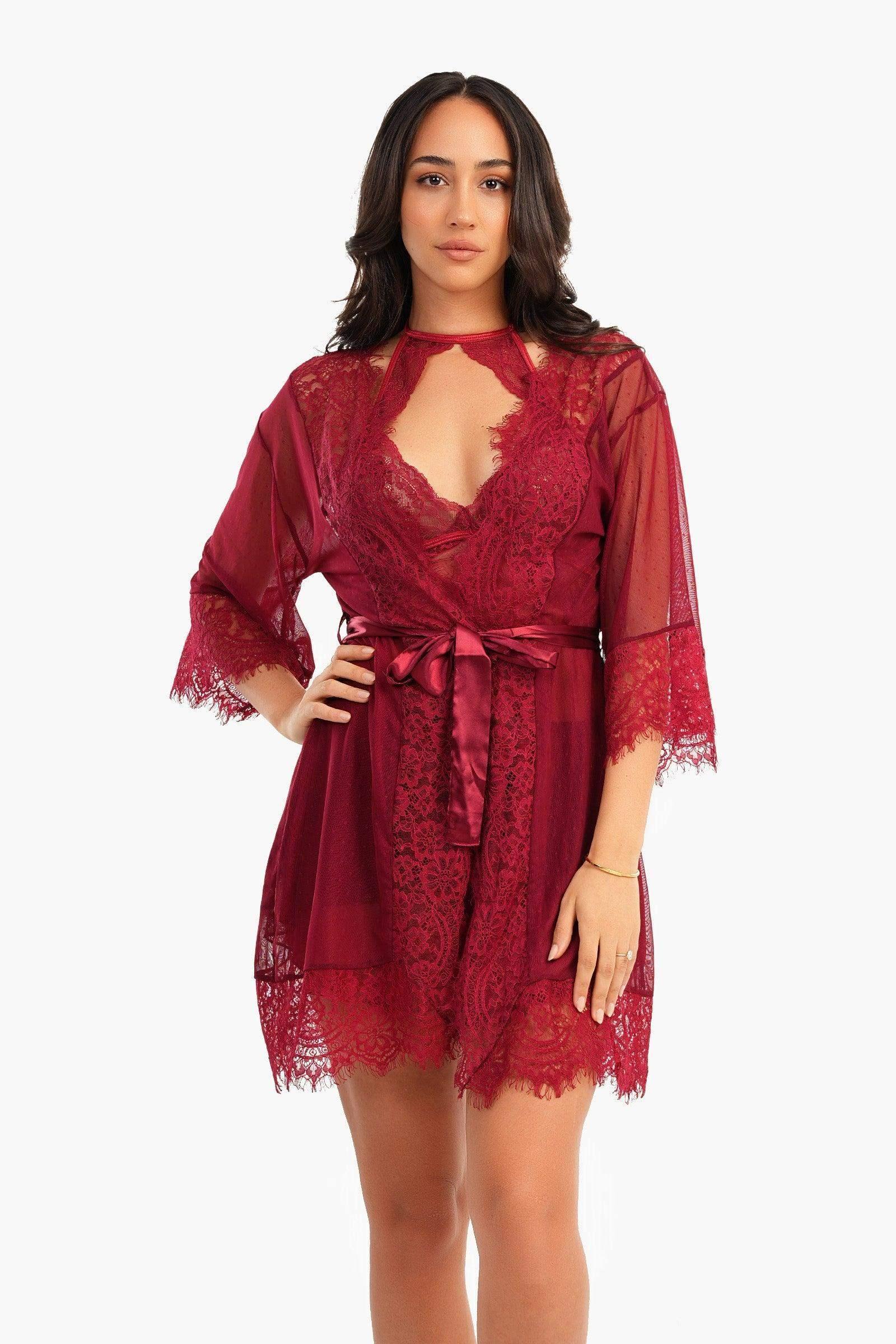 Carina - Tulle Robe with Lace 2