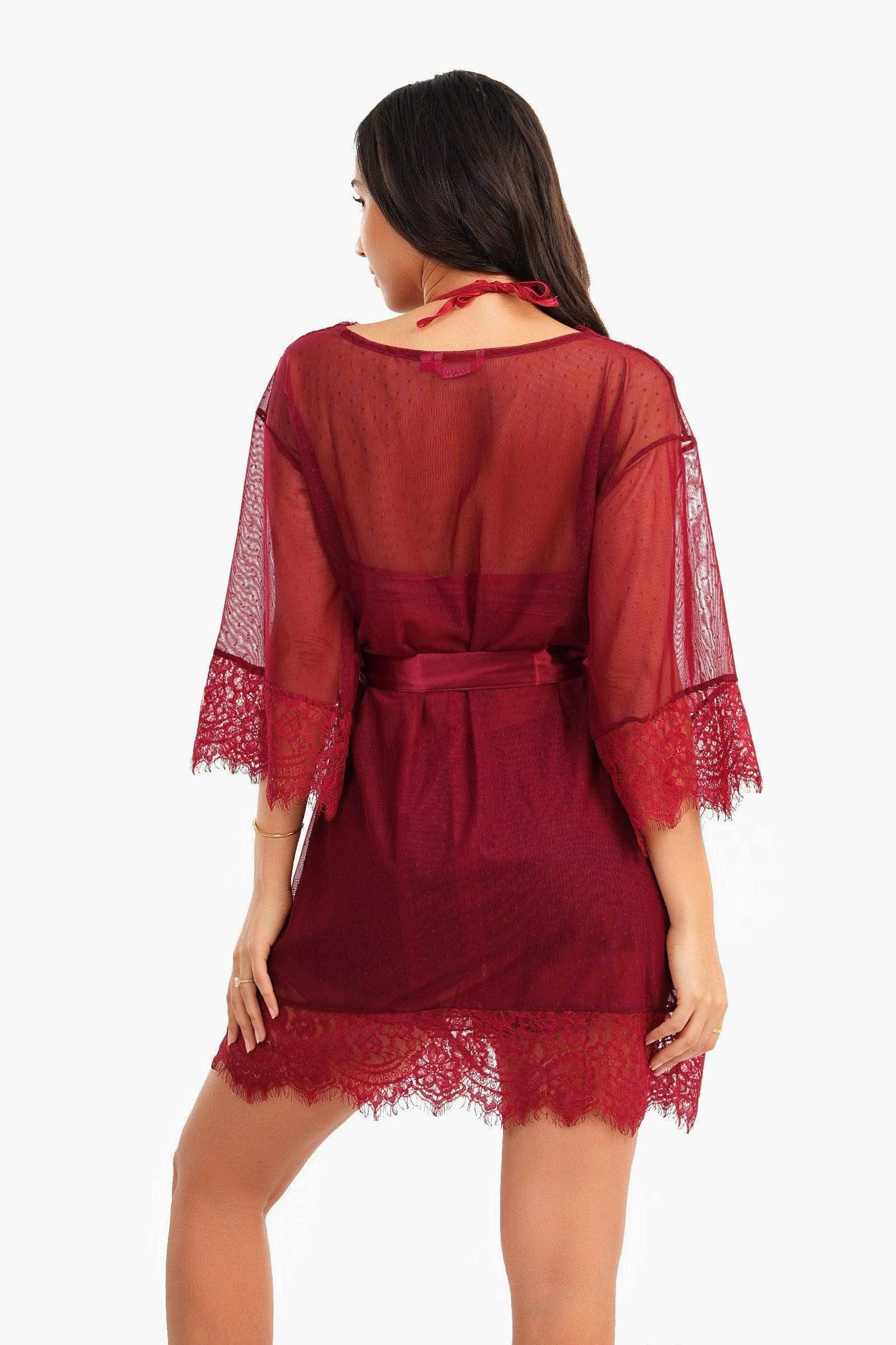 Carina - Tulle Robe with Lace 4