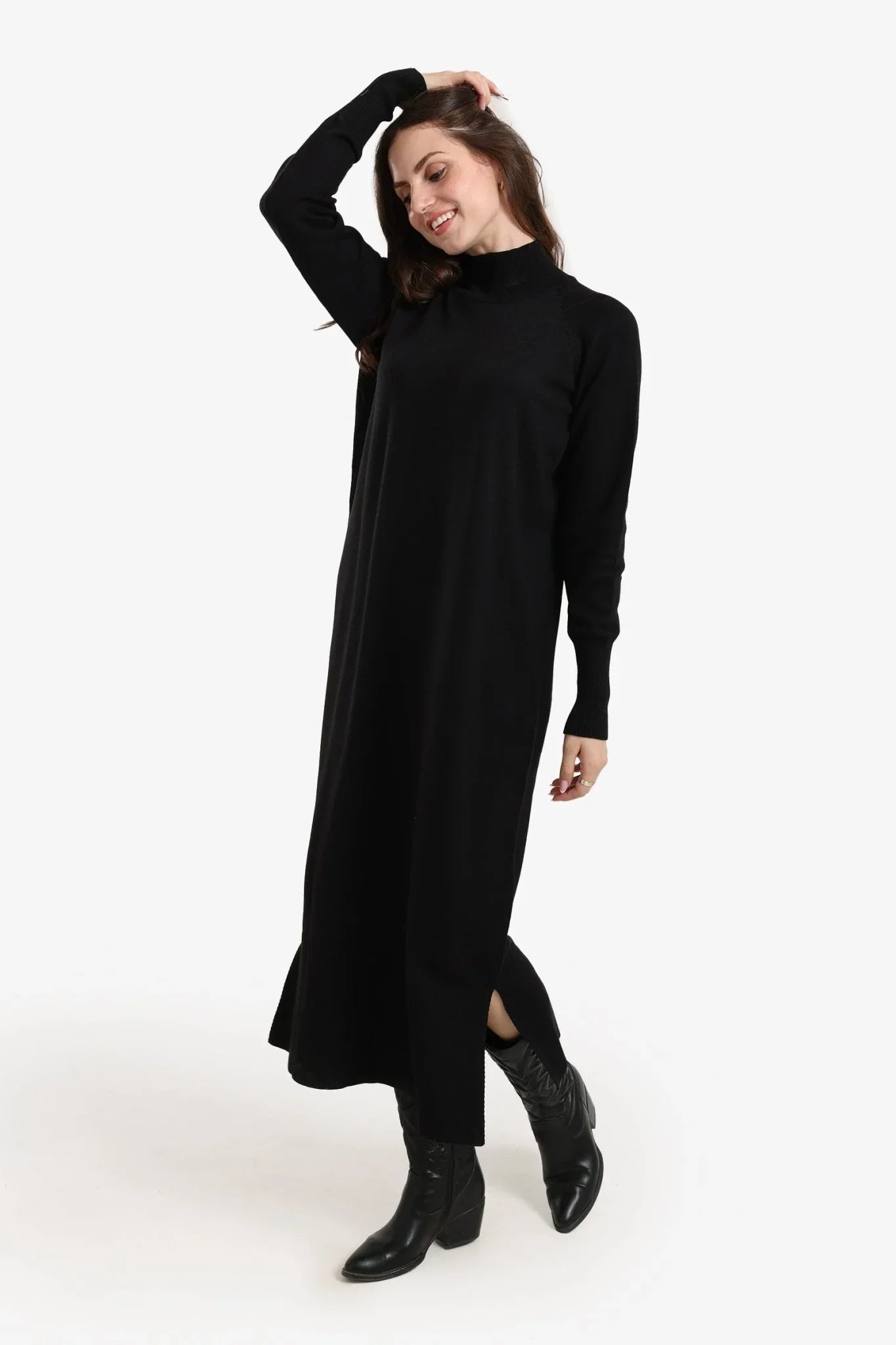 Turtle Neck Midi Dress - Clue - Babazzaro