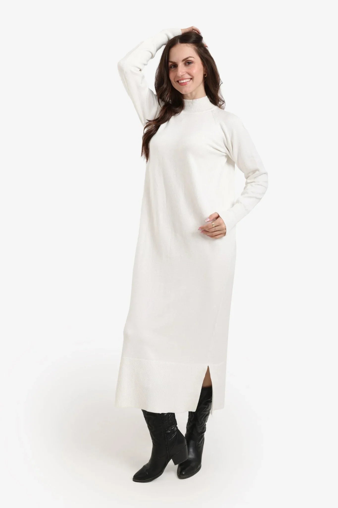 Turtle Neck Midi Dress - Clue - Babazzaro