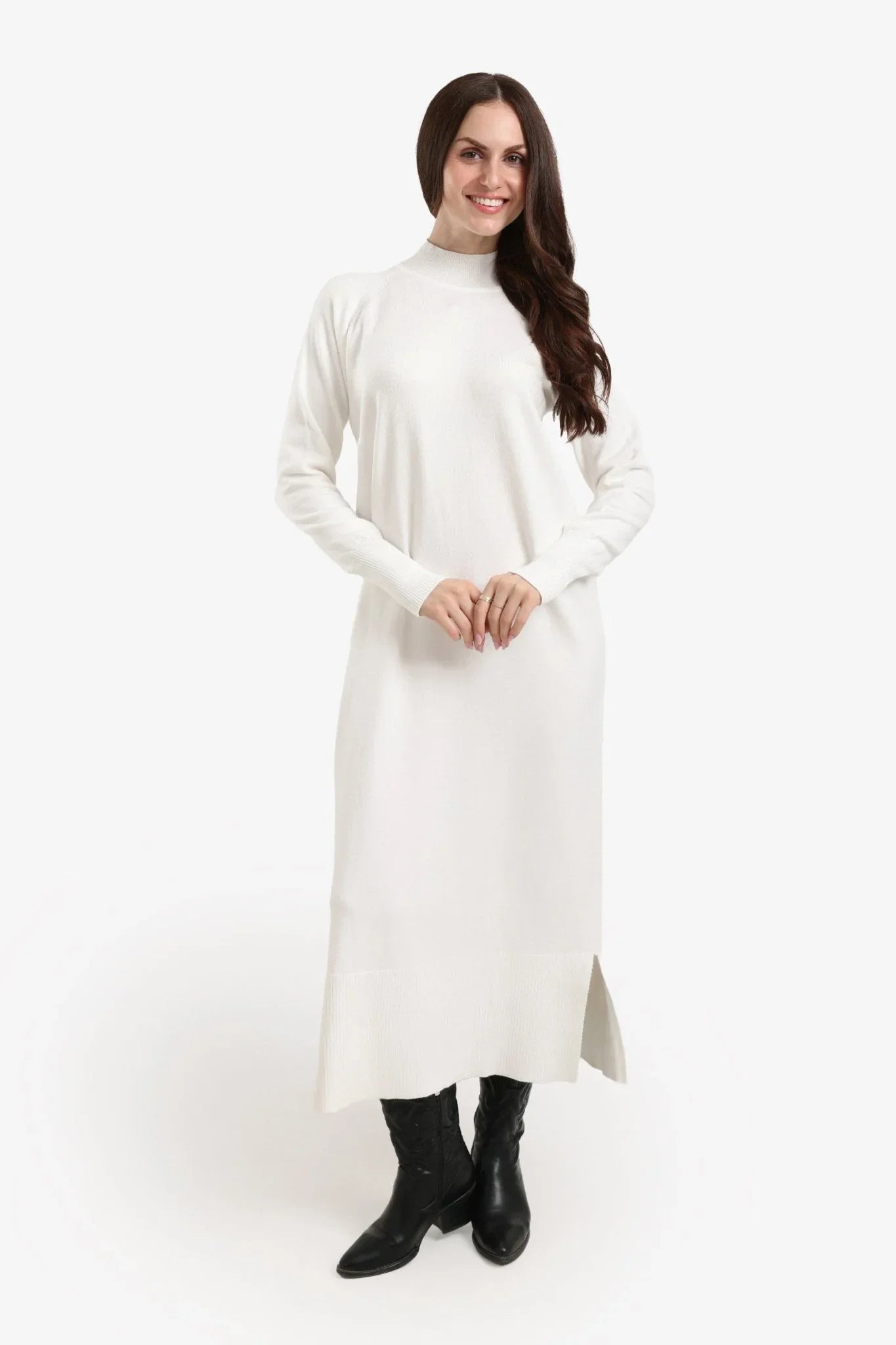 Turtle Neck Midi Dress - Clue - Babazzaro