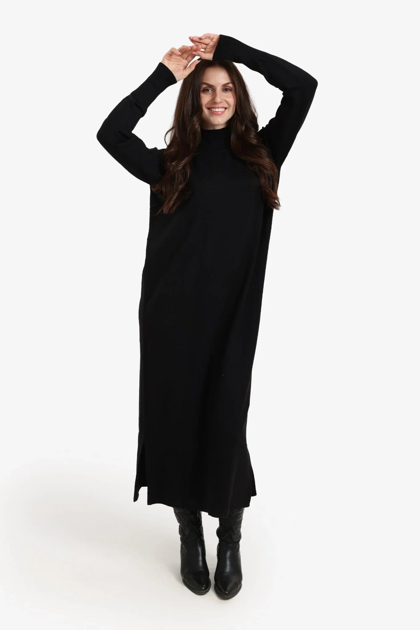 Turtle Neck Midi Dress - Clue - Babazzaro
