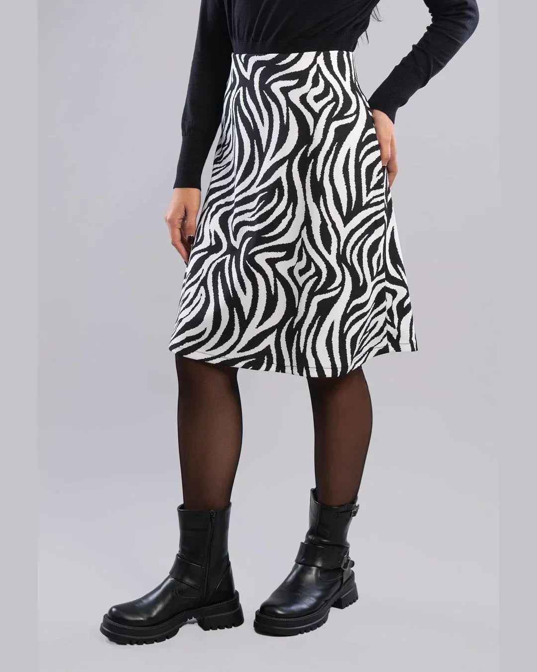 Black & White A-line Skirt - Viva