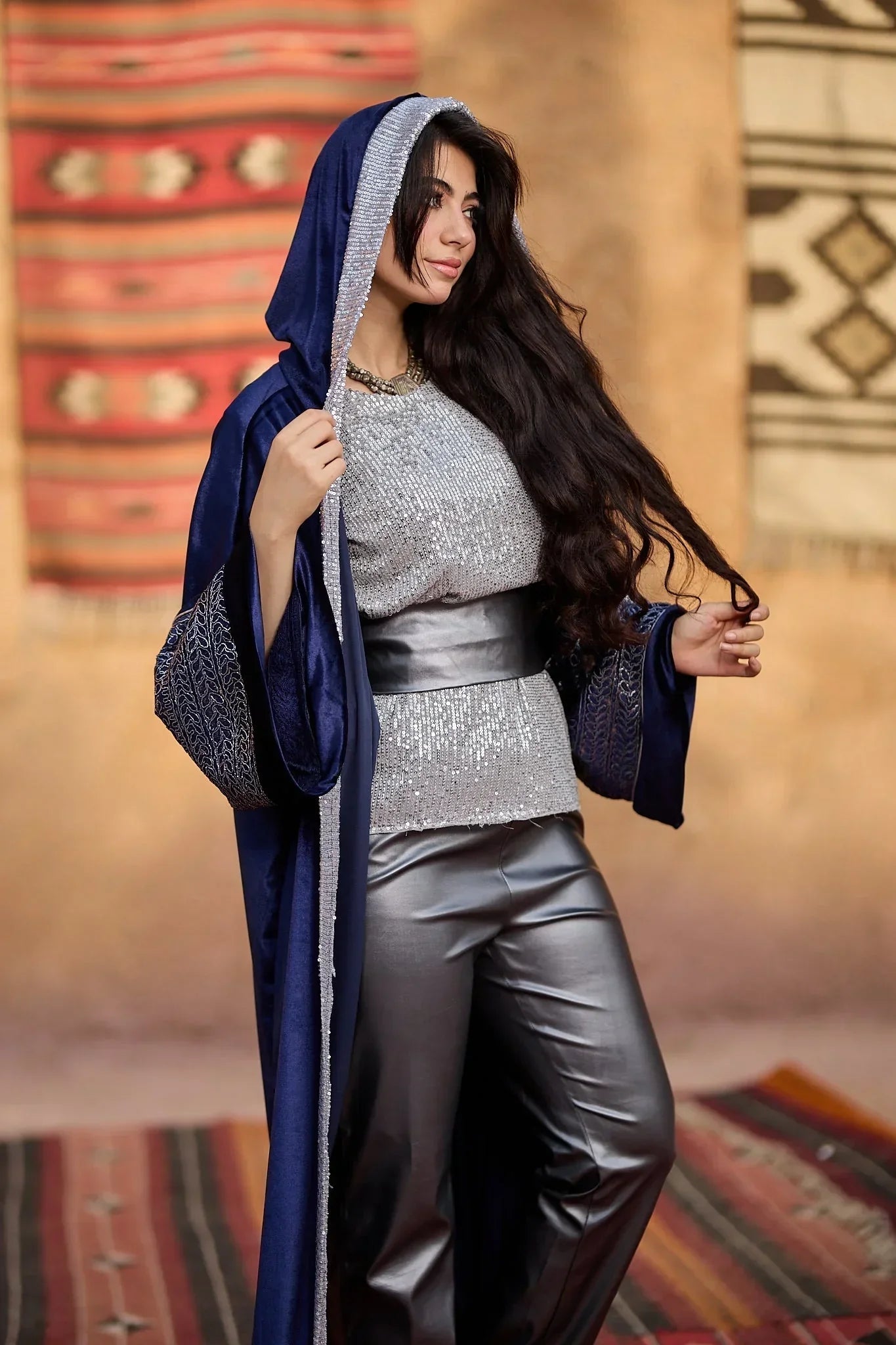 Velvet blue Cardigan - Dress Code - Babazzaro