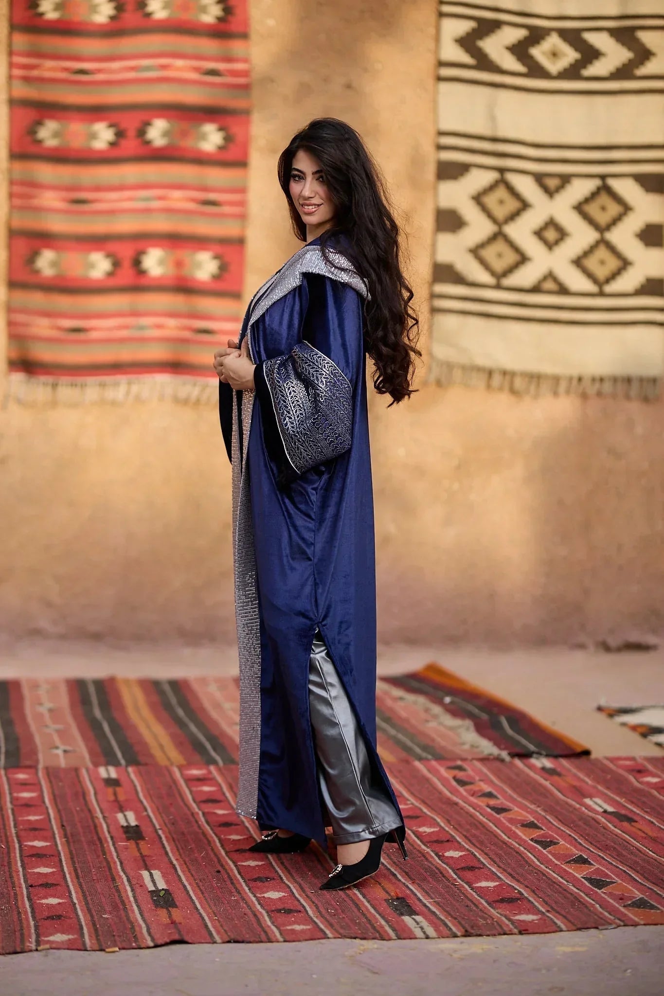 Velvet blue Cardigan - Dress Code - Babazzaro