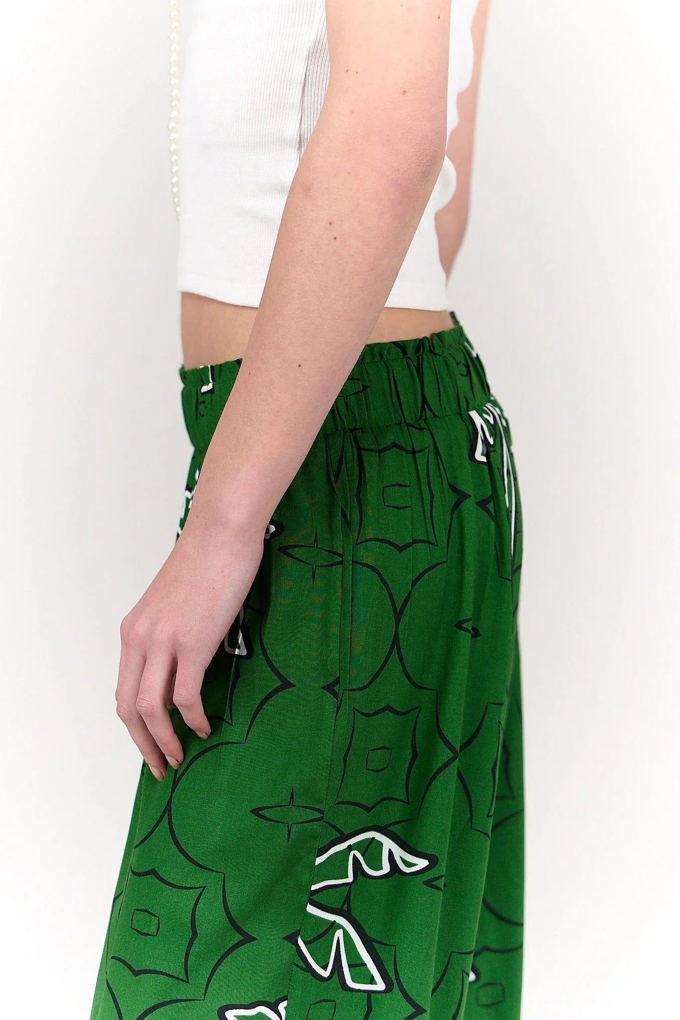 Clue - Palm Printed Green Pants 5