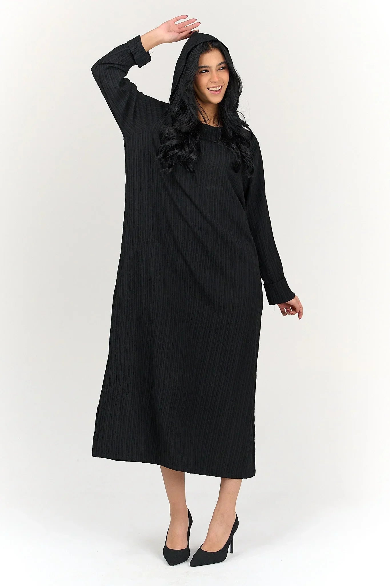 Clue - Self Pattern Hooded Dress 2
