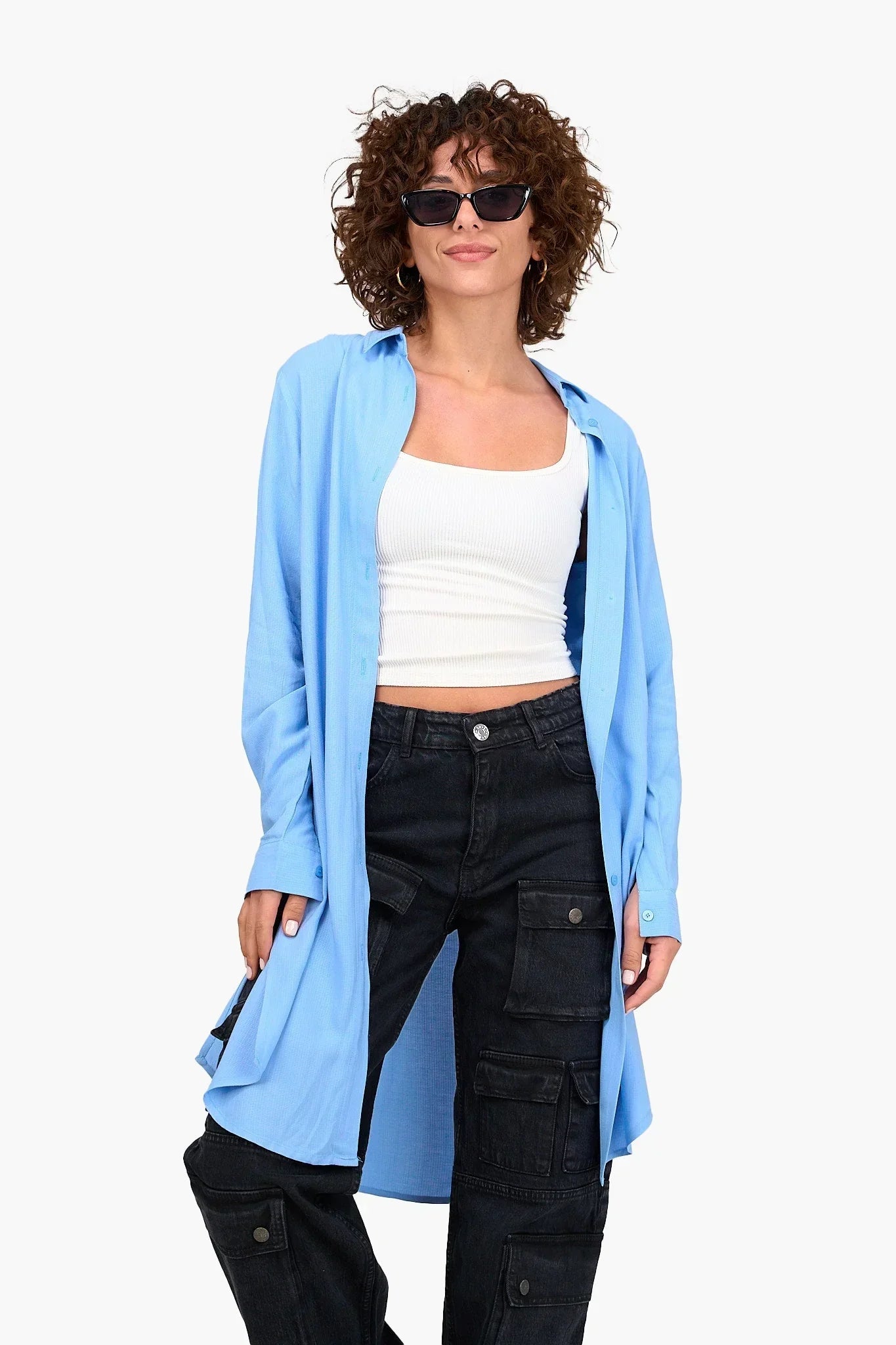 Clue - Rayon Waffle Long Shirt 1