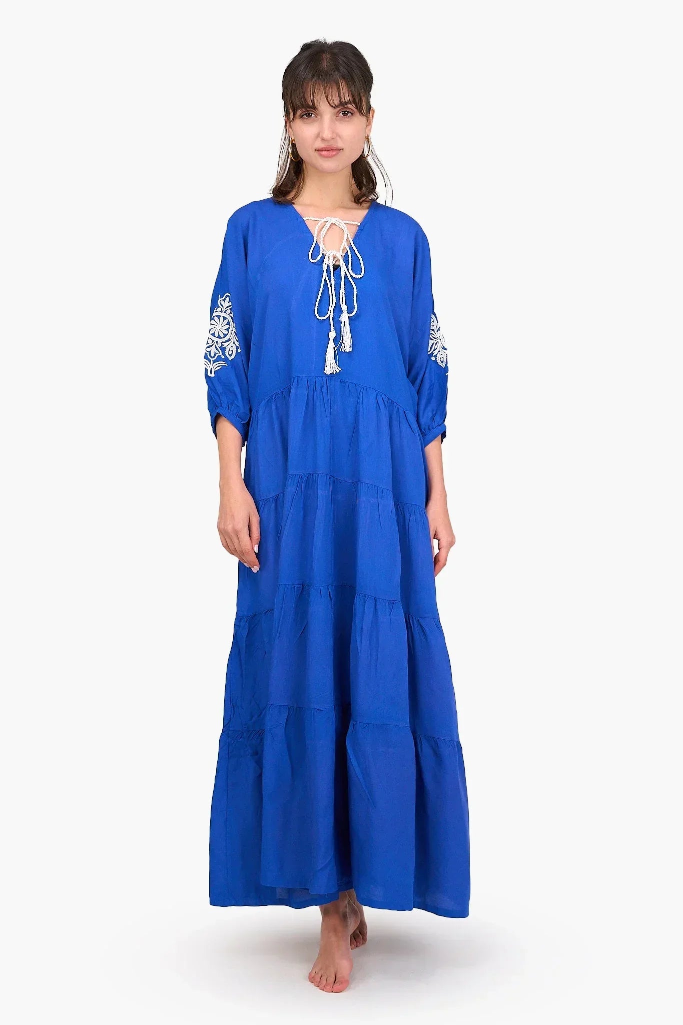 Clue - Embroidered Tencel Maxi Dress 1