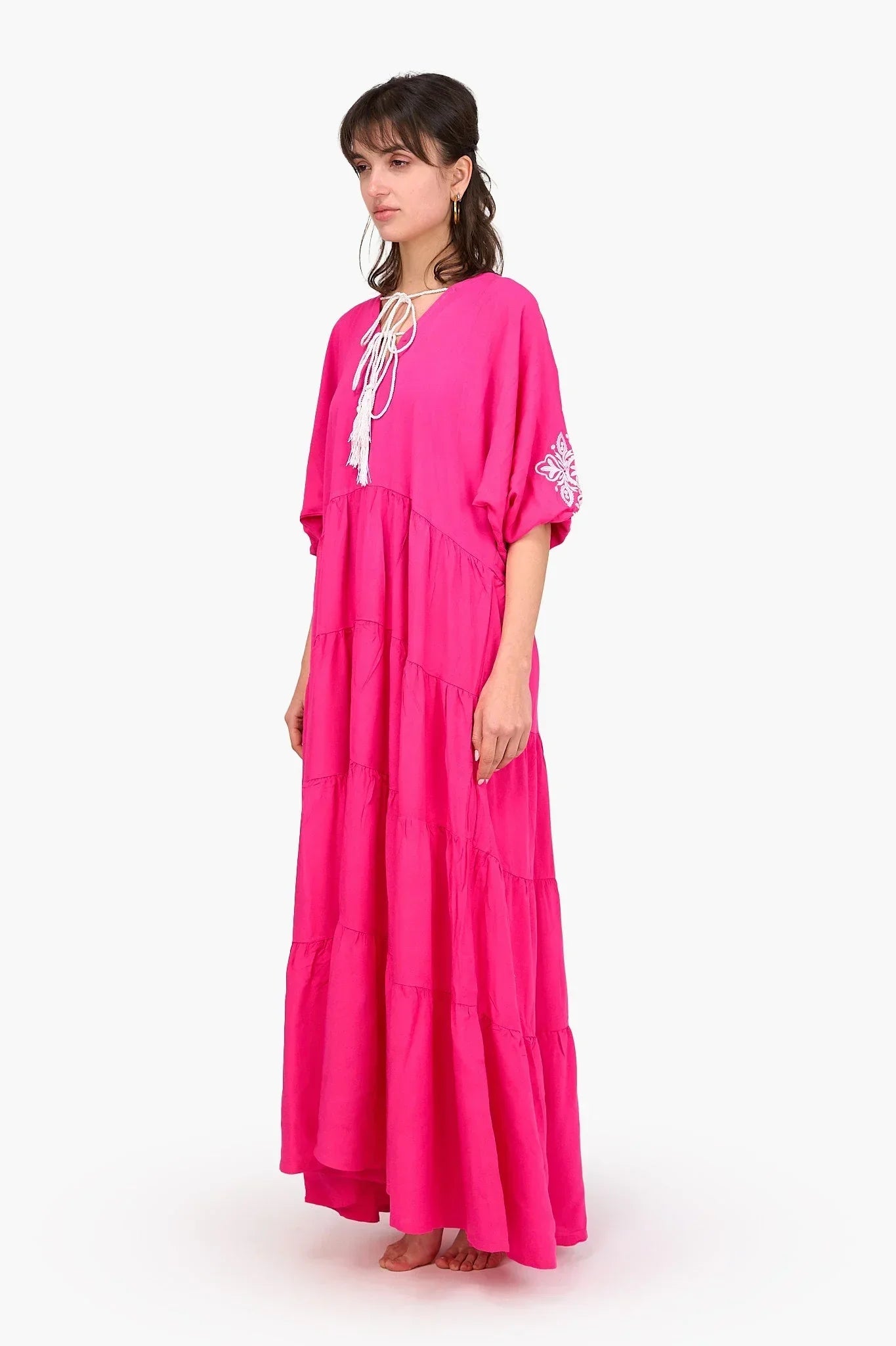 Clue - Embroidered Tencel Maxi Dress 6