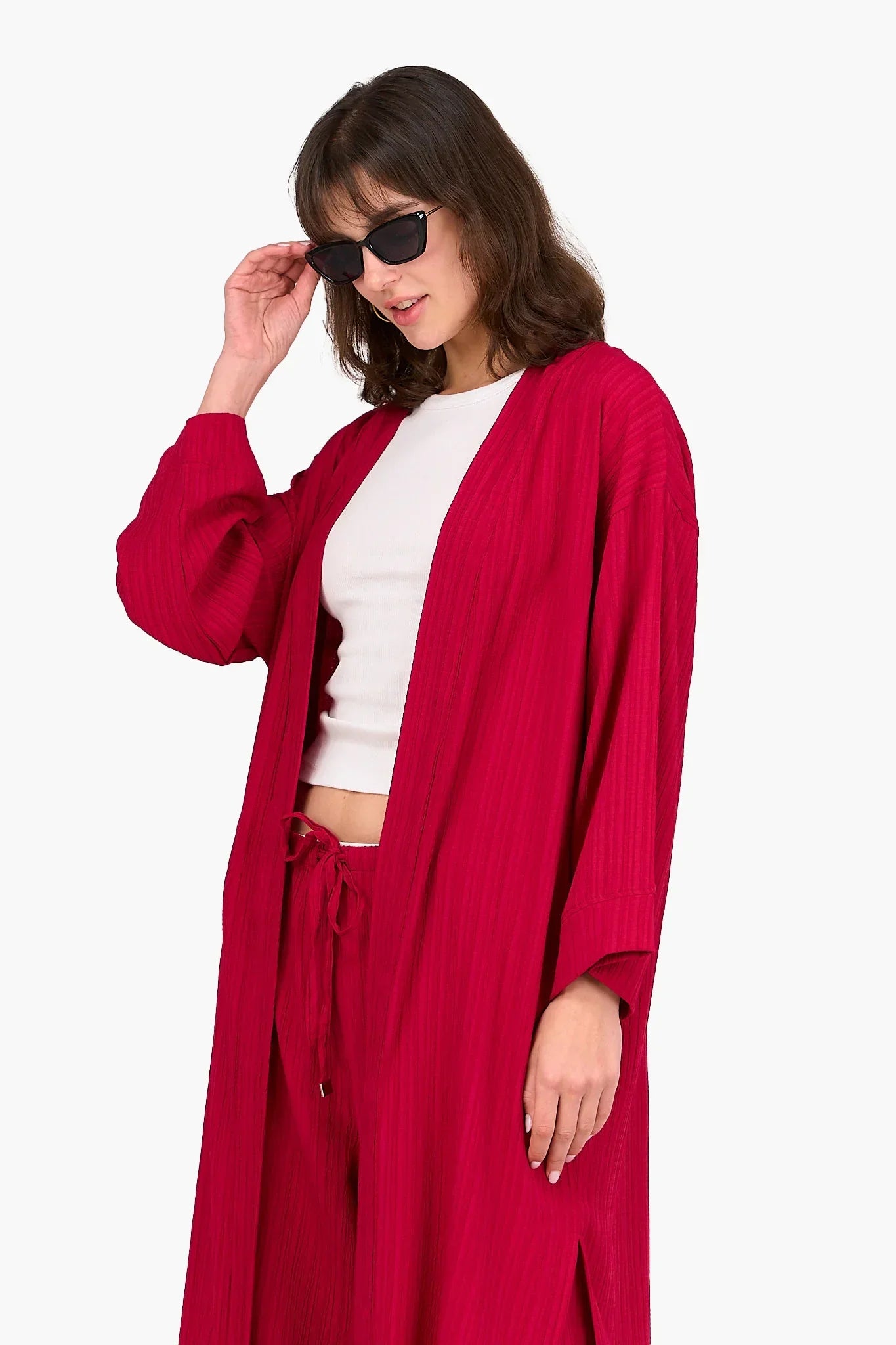 Textured Pattern Midi Kimono - Clue 11
