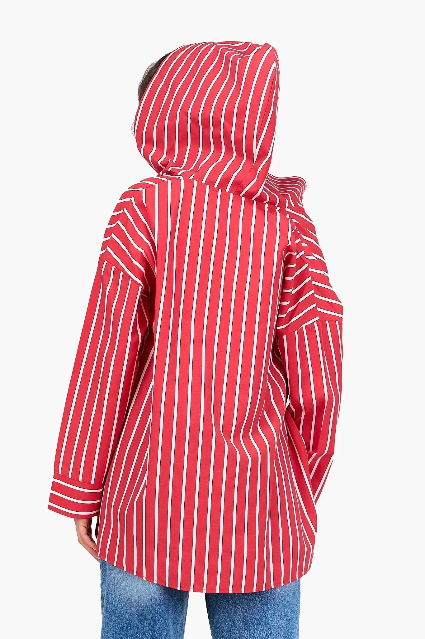 Clue - Striped Hooded Viscose Shirt 3