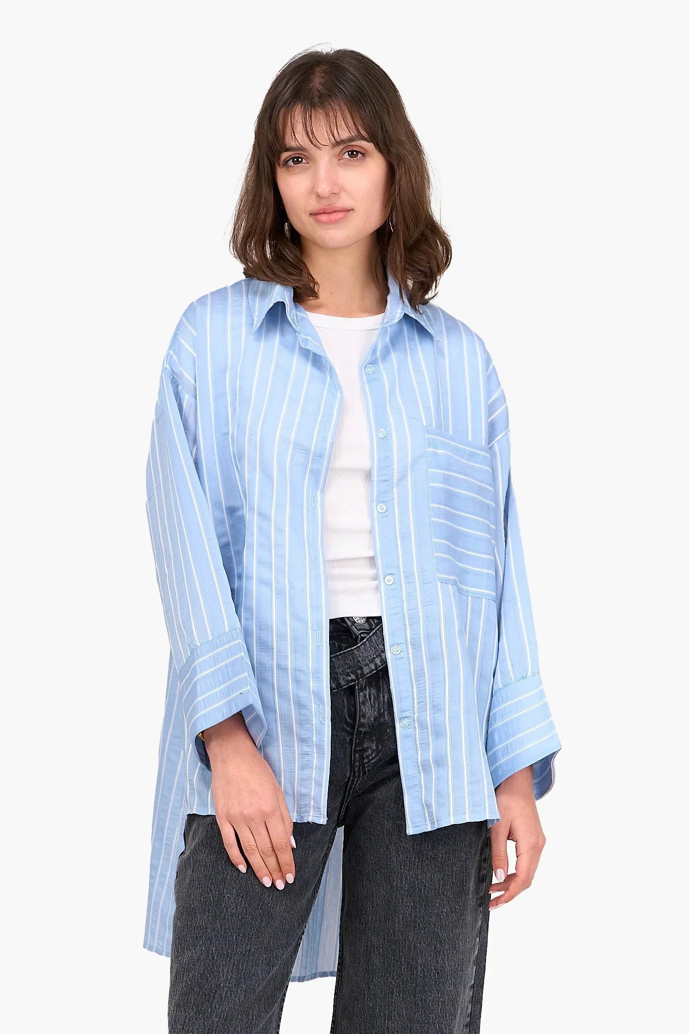 Clue - Striped High Low Shirt 2