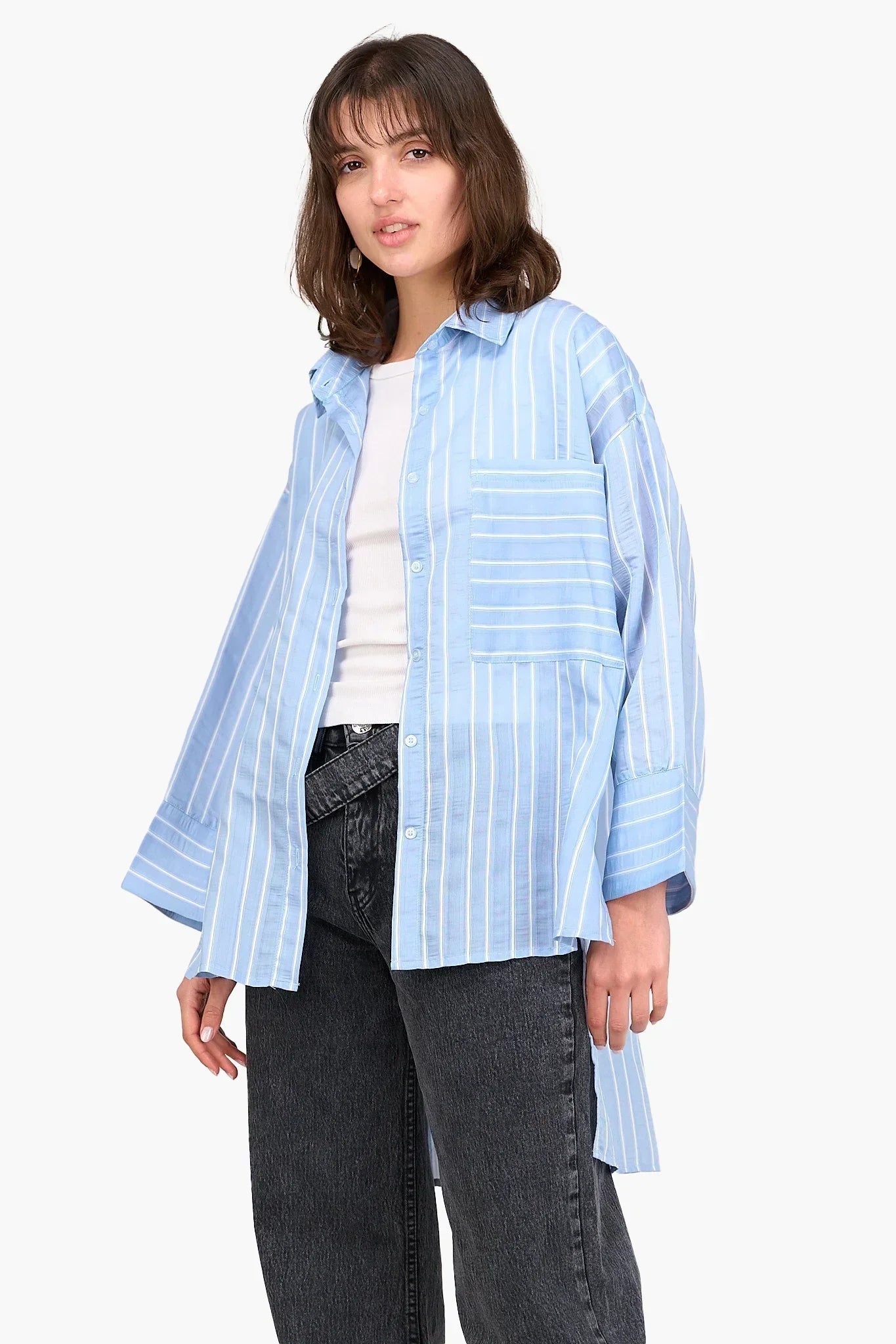 Clue - Striped High Low Shirt 1